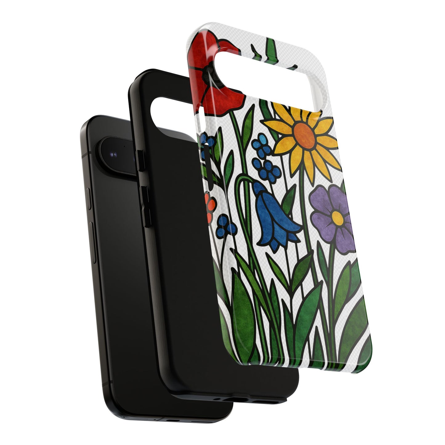Floral Phone Case, Vibrant Flower Design, Tough Protection, Gift for Nature Lovers, Spring Decor