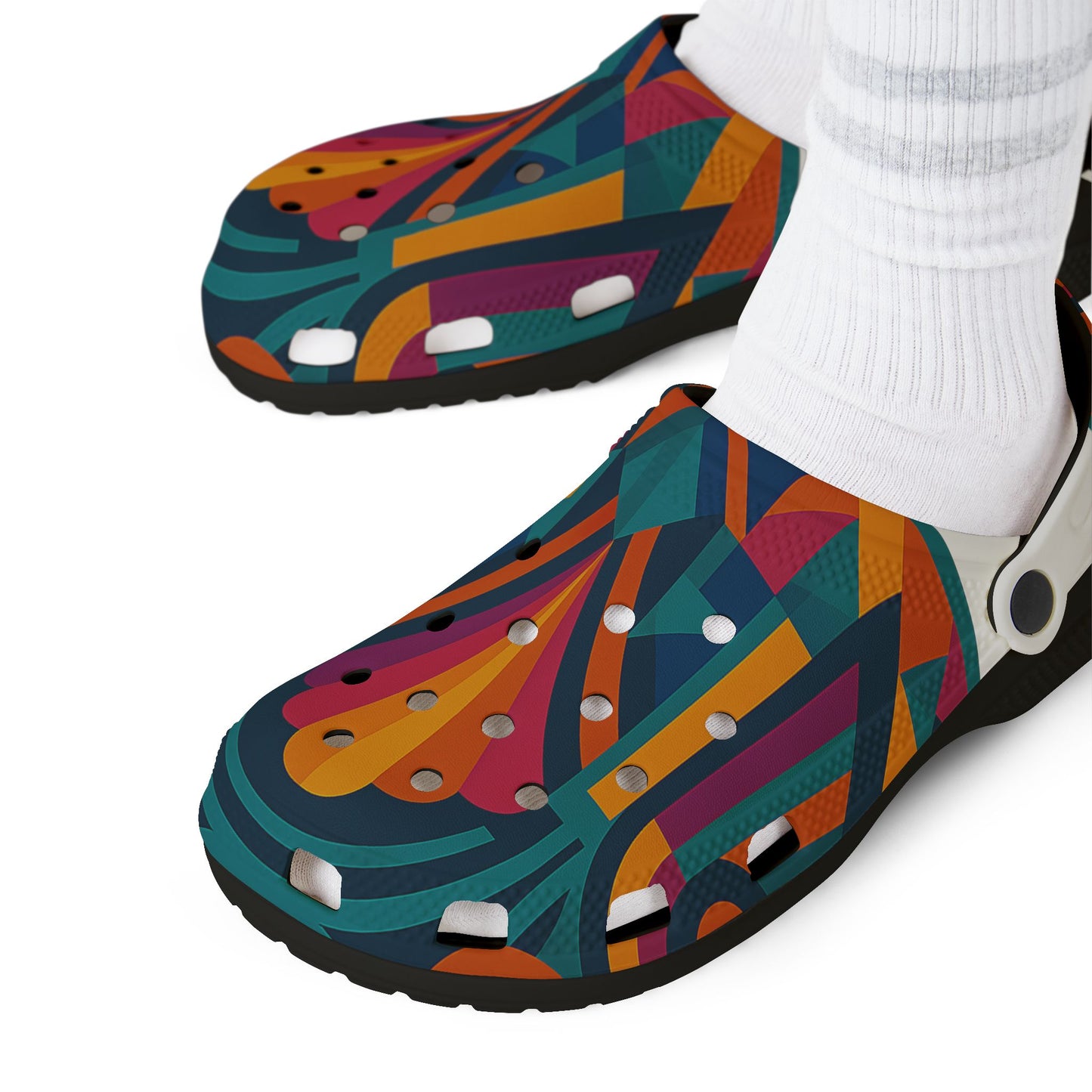 Vibrant AOP EVA Foam Shoes, Colorful Garden Clogs, Trendy Slippers, Urban Footwear, Summer Fashion, Festival Ready