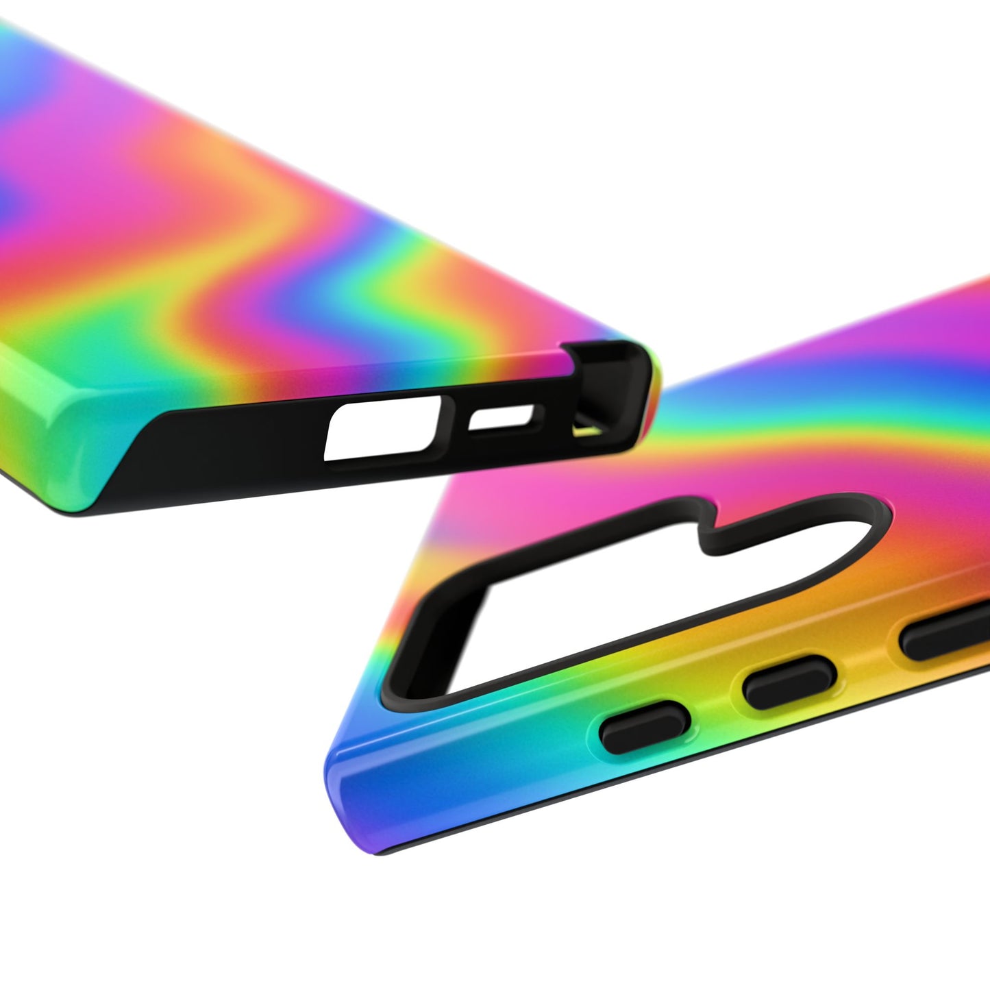 Rainbow Wavy Phone Case - Colorful Tough Cases for Stylish Protection, LGBTQ+ Pride Gift, Trendy Phone Accessory, Birthday, Holiday Present