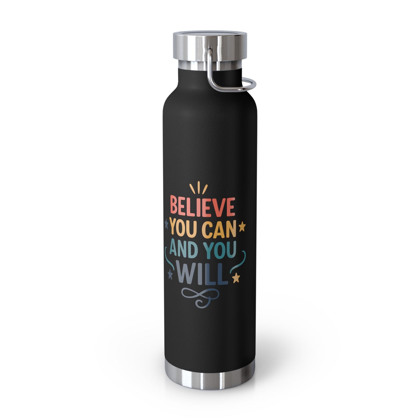 Inspirational Water Bottle, Motivational Travel Mug, Believe You Can Drinkware, Fitness Gifts, Personal Affirmation Bottle