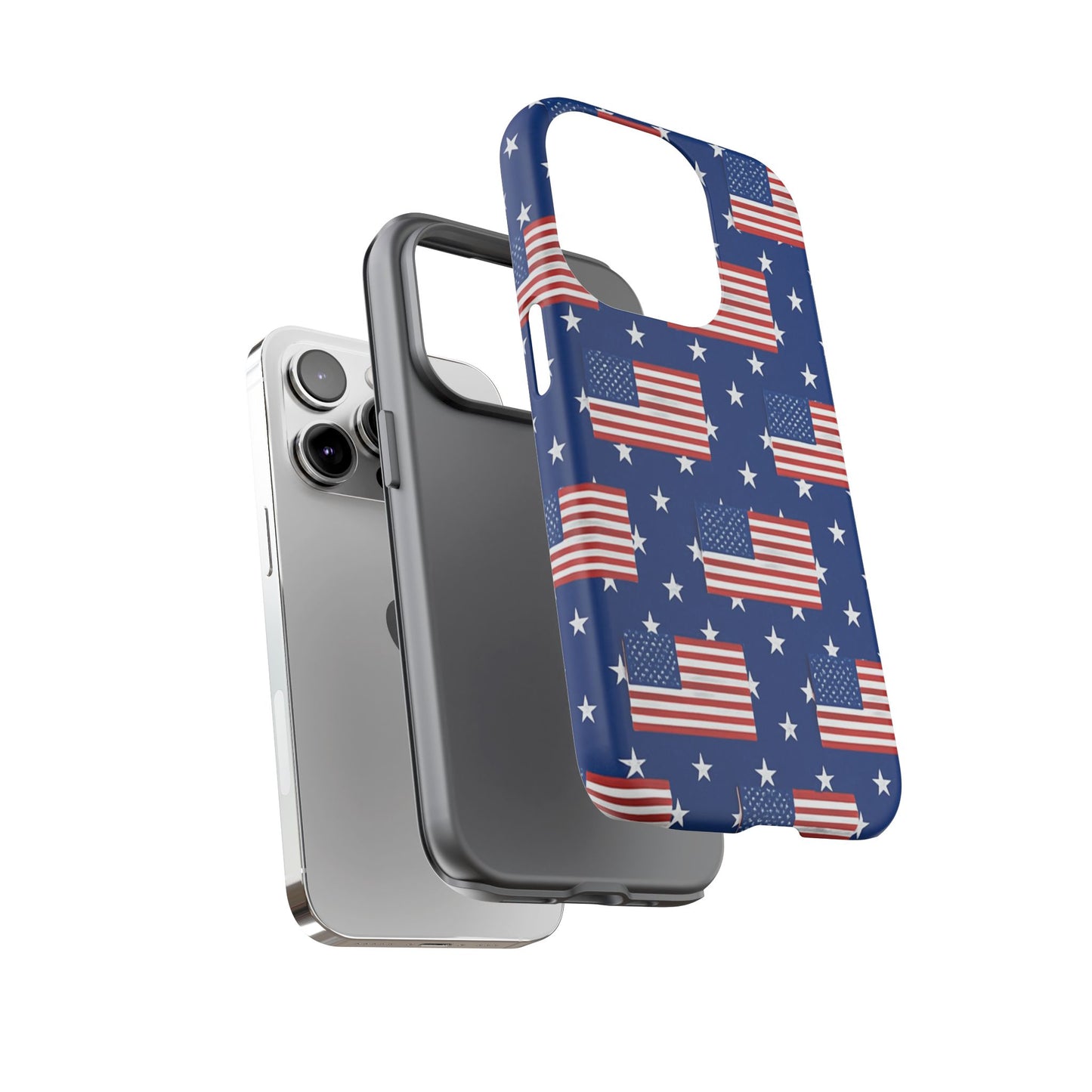 Patriotic Phone Case, Independence Day Accessories, American Flag Design, Star-Spangled Cover, Summer BBQ Gift