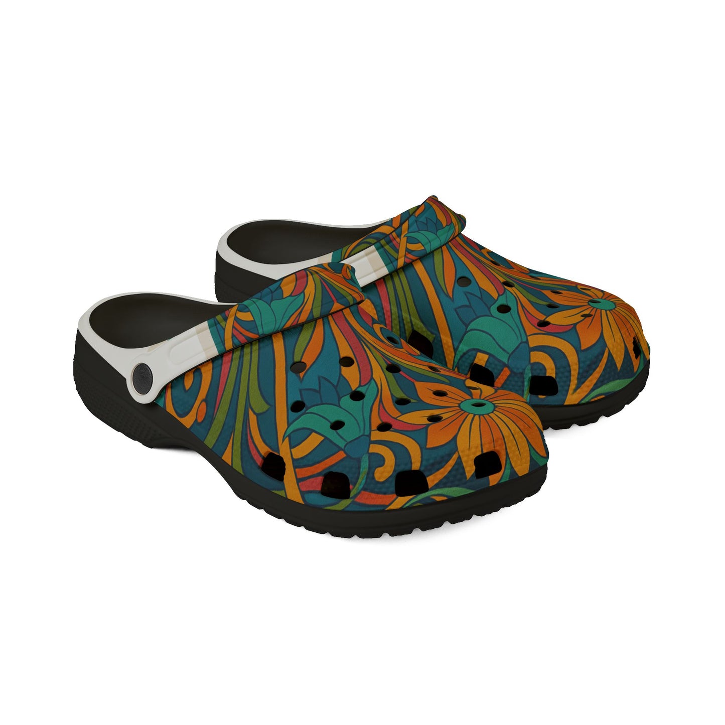 Colorful Floral EVA Foam Shoes, Summer Clogs, Garden Slip-Ons, Outdoor Footwear, Funky Comfort Shoes
