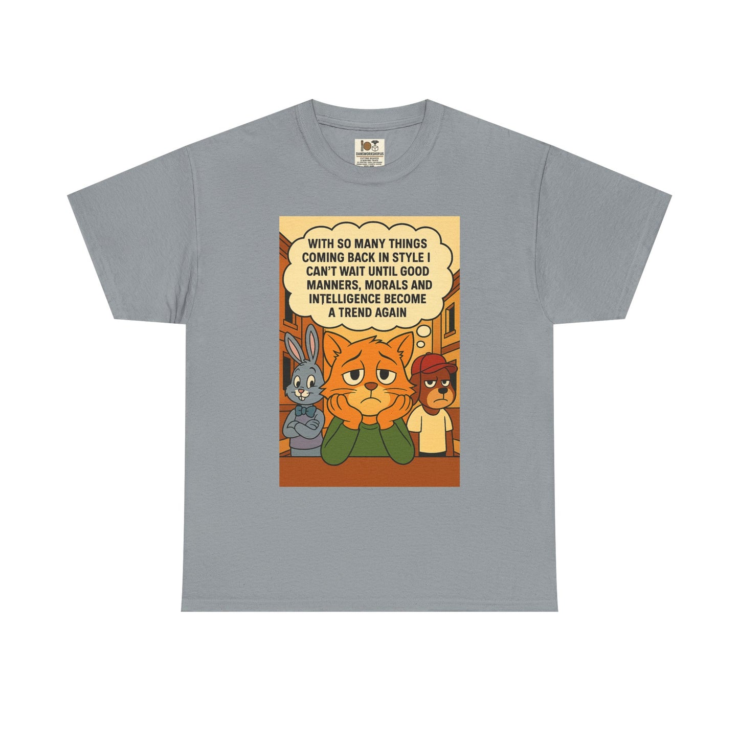 Funny Cat Tee, Unisex Heavy Cotton T-Shirt, Gift for Cat Lovers, Trendy Humor Shirt, Casual Everyday Wear, Unique Animal Design