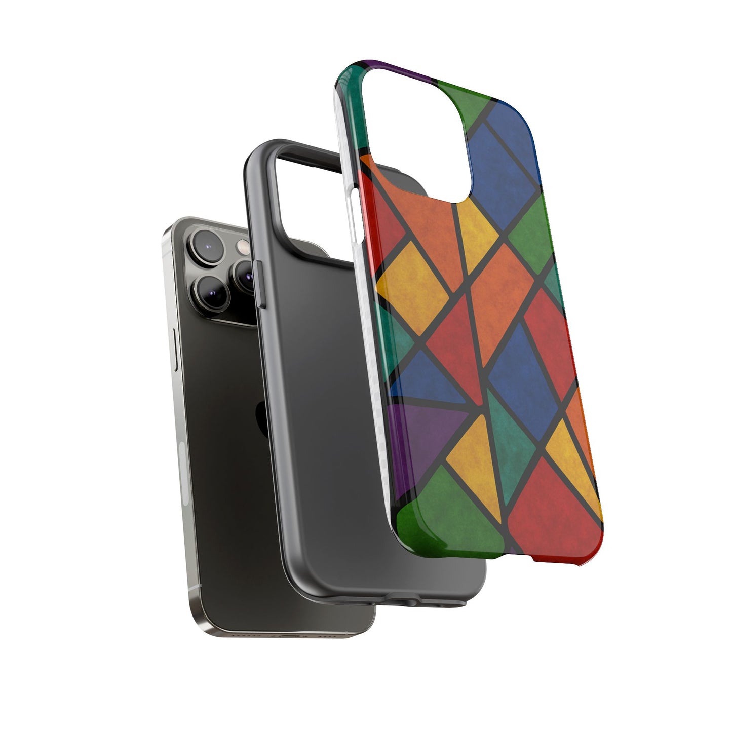 Colorful Phone Case, Stained Glass Pattern, Artistic Phone Cover, Unique Smartphone Protection, Vibrant Gift for All Occasions