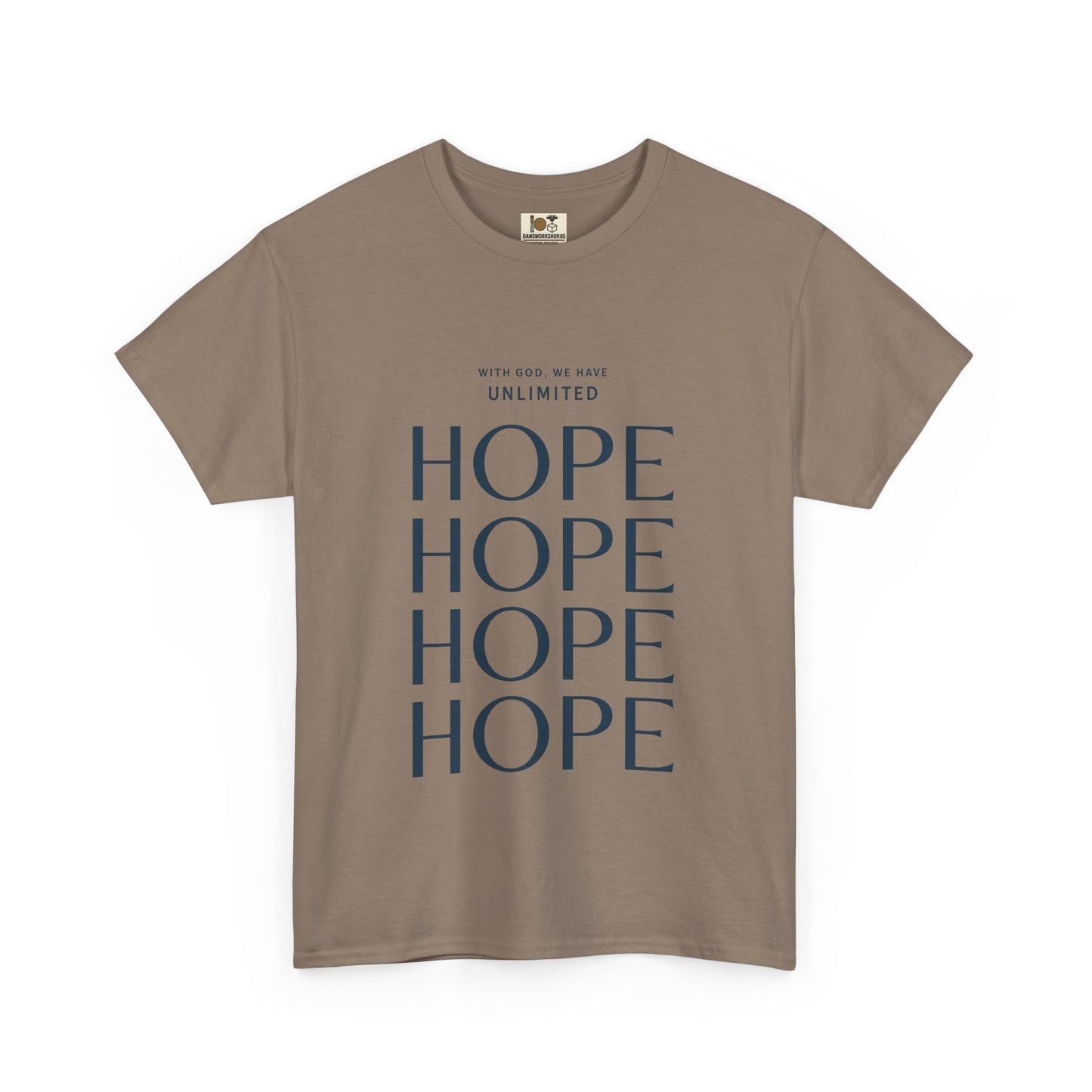 Unisex Heavy Cotton Tee: 'HOPE' Motivational T-Shirt, Gift for Inspiration, Casual Wear, Fundraiser Apparel, Positive Vibes