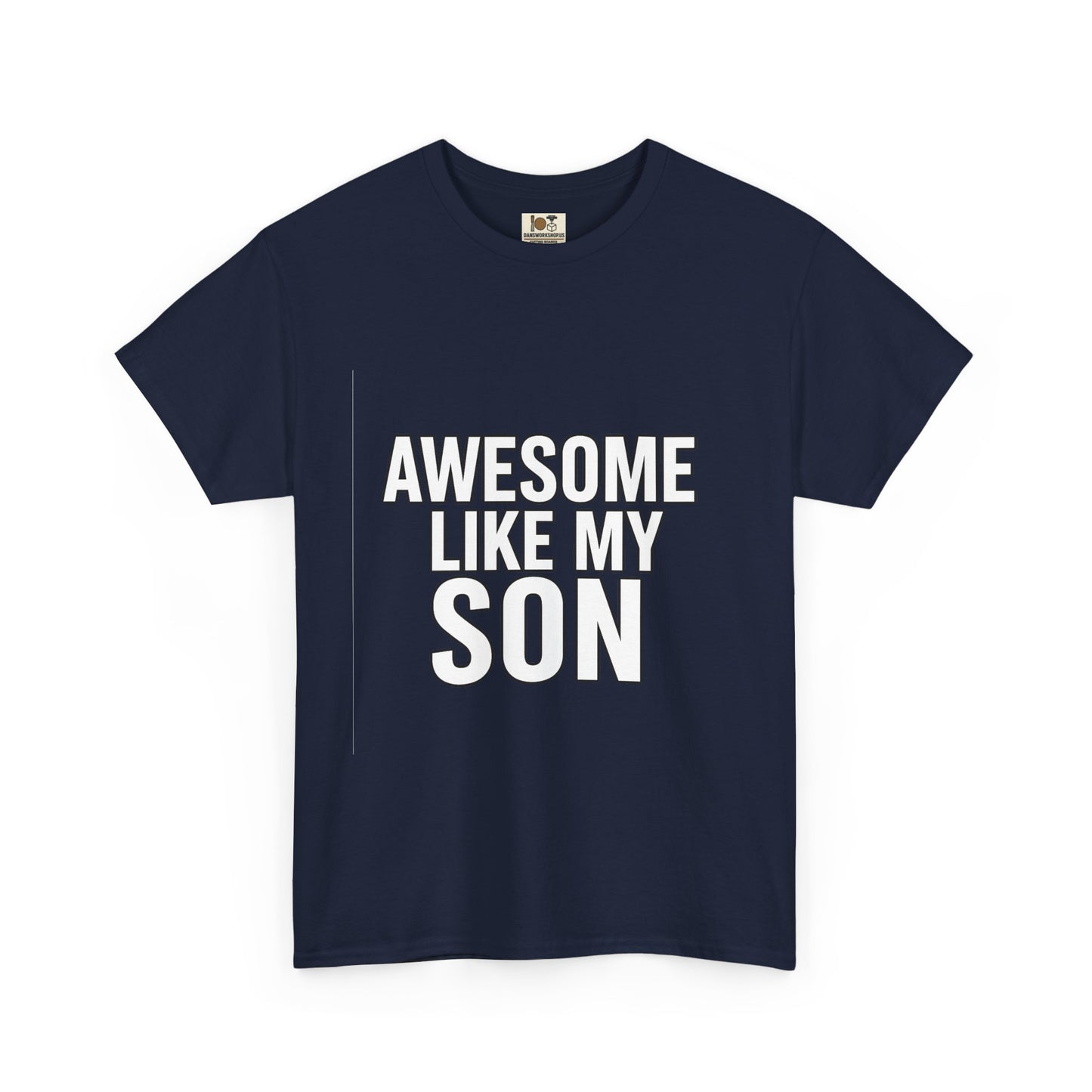 Awesome Like My Son Unisex Heavy Cotton Tee - Gift for Parents, Funny T-Shirt, Dad Tee, Family Pride, Everyday Wear