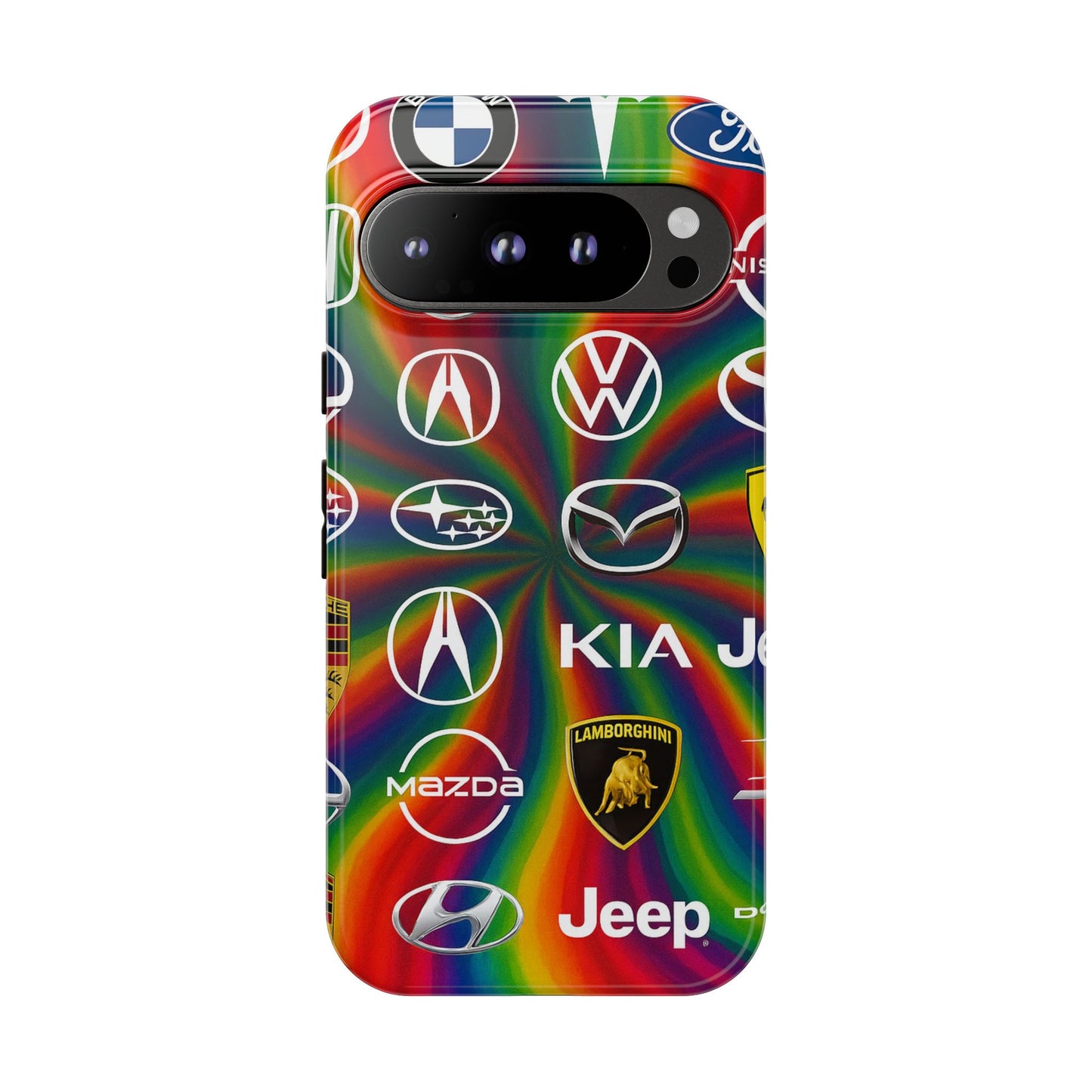 Colorful Car Logos Phone Case - Vibrant Tough Cases for Auto Enthusiasts, Unique Gift for Birthdays, Car Events, and Holidays