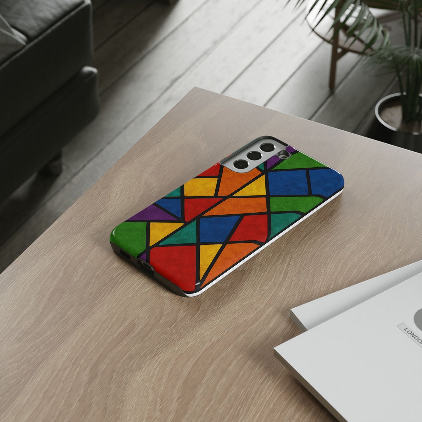 Colorful Phone Case, Stained Glass Pattern, Artistic Phone Cover, Unique Smartphone Protection, Vibrant Gift for All Occasions