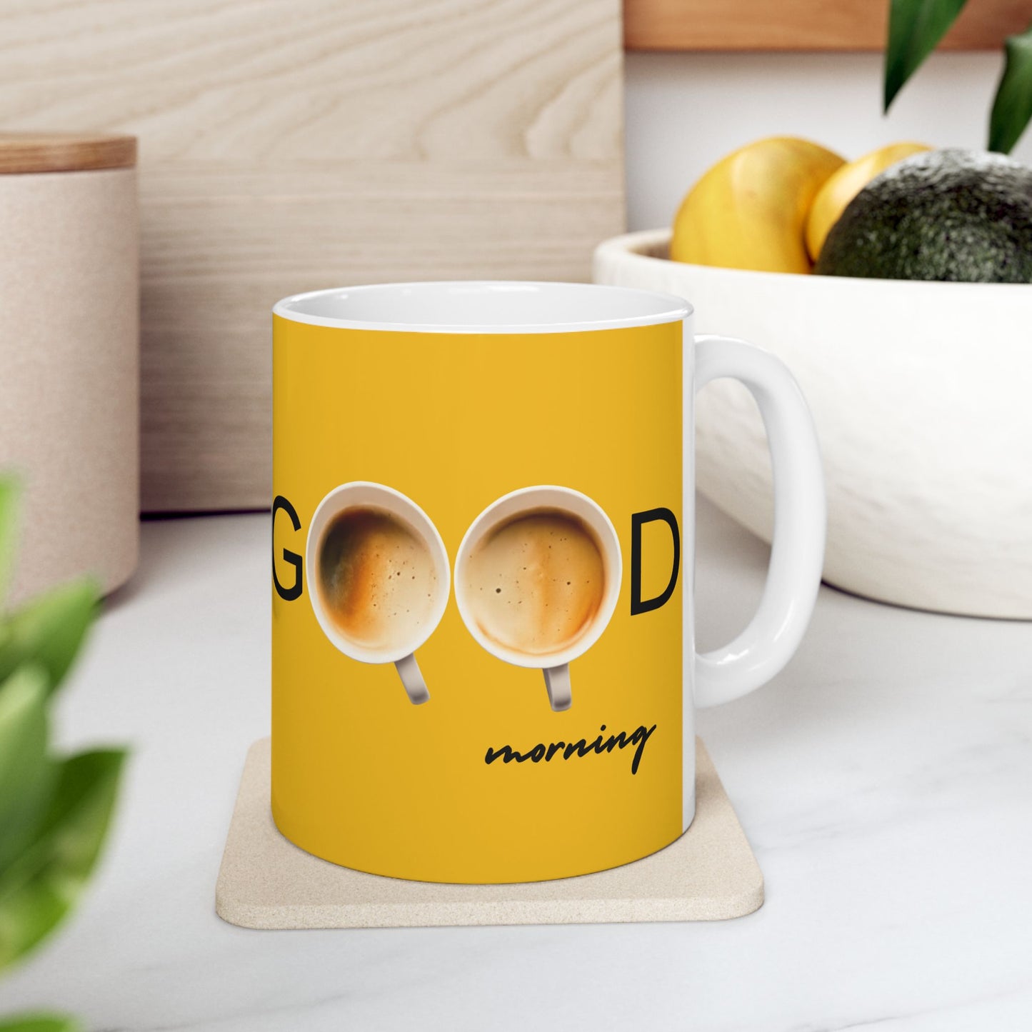Good Morning Ceramic Mug - Perfect Coffee Cup for Mornings, Gift for Friends, Motivational Mug, 11oz/15oz Sizes