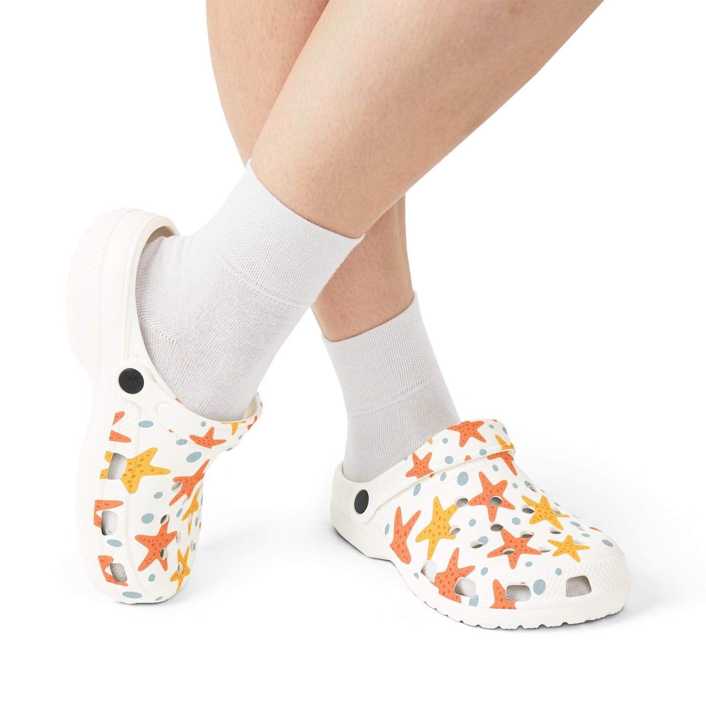 Colorful Starfish EVA Foam Clogs, Summer Footwear, Beach Shoes, Comfortable Garden Clogs, Fun Poolside Slip-Ons