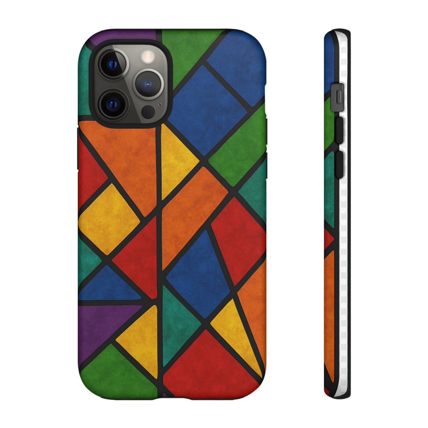 Colorful Phone Case, Stained Glass Pattern, Artistic Phone Cover, Unique Smartphone Protection, Vibrant Gift for All Occasions