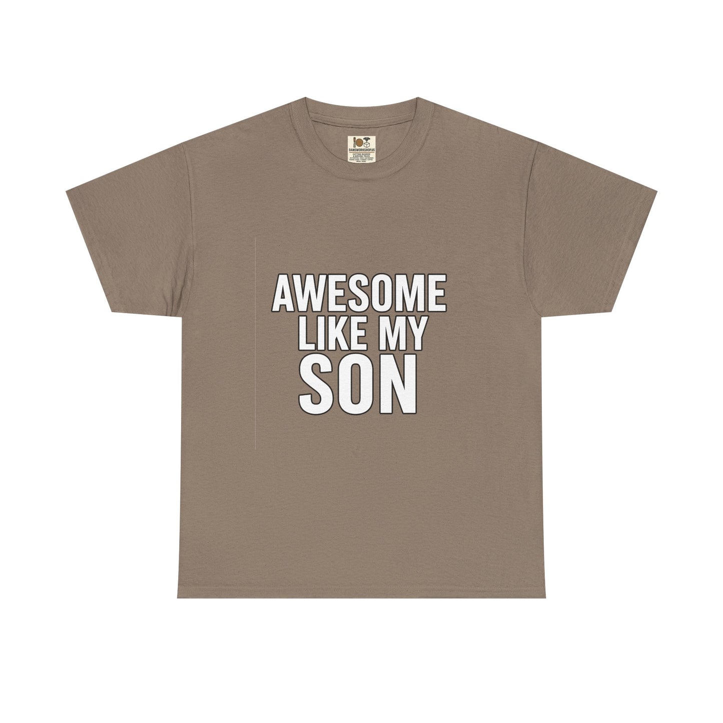 Awesome Like My Son Unisex Heavy Cotton Tee - Gift for Parents, Funny T-Shirt, Dad Tee, Family Pride, Everyday Wear