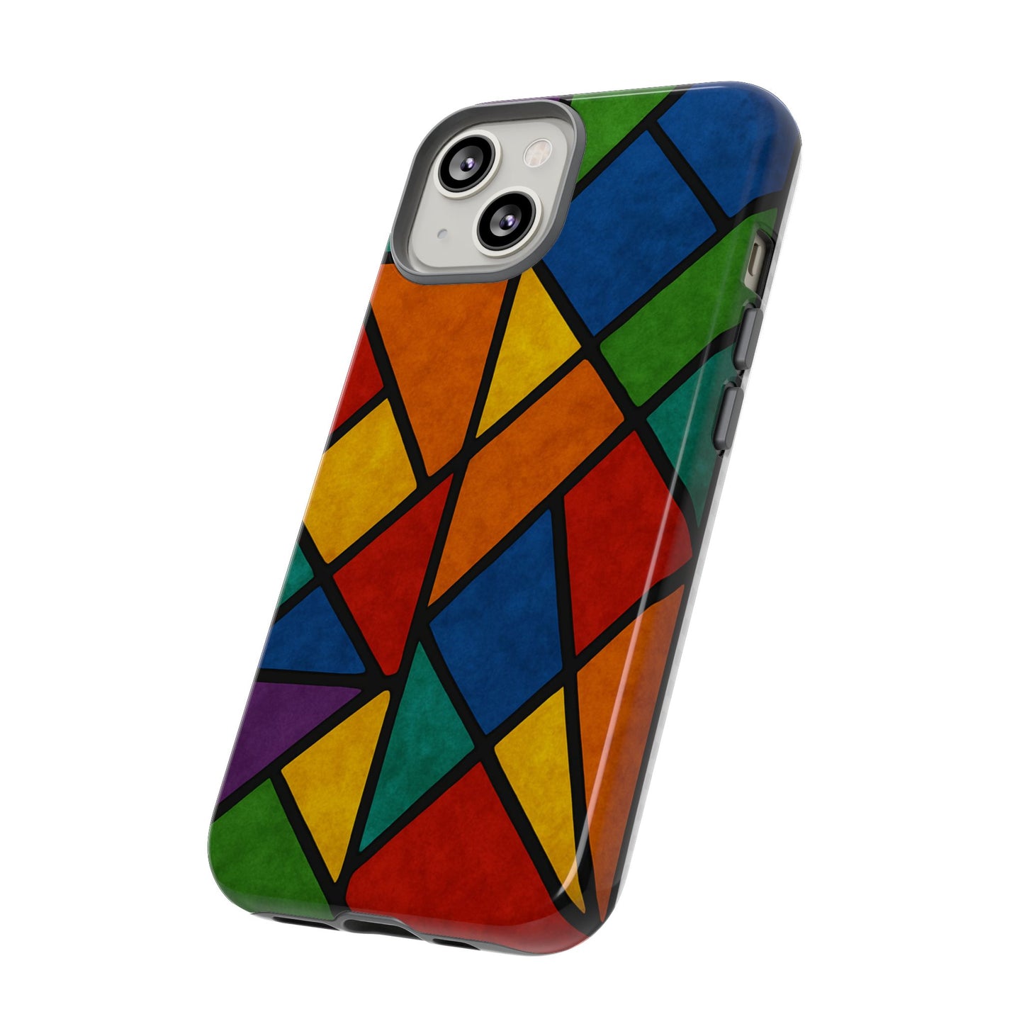 Colorful Phone Case, Stained Glass Pattern, Artistic Phone Cover, Unique Smartphone Protection, Vibrant Gift for All Occasions