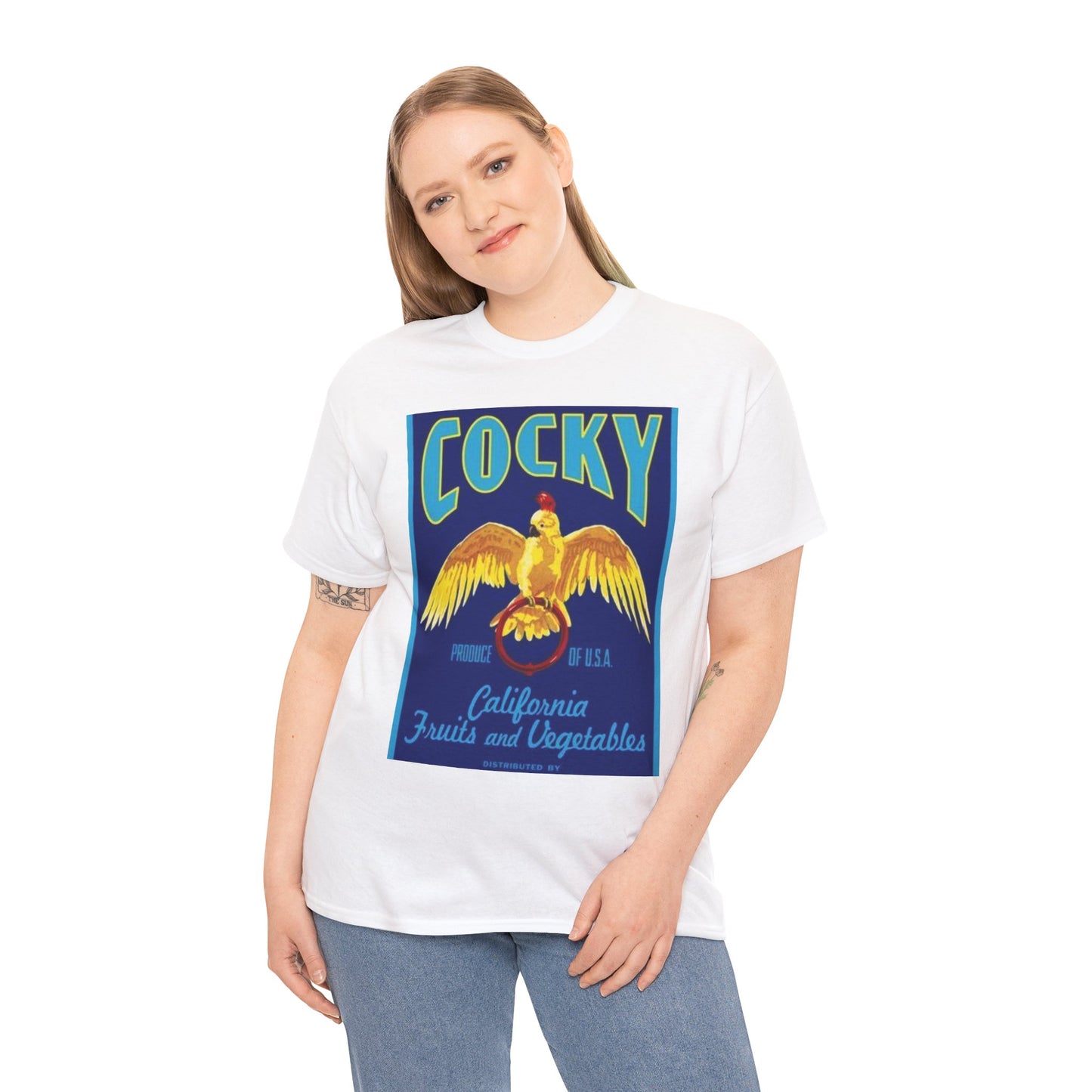 Vintage-Inspired Cocky Tee, Retro Graphic Tee, Casual Unisex Shirt, Gift for Bird Lovers, Summer Style Top, Nostalgic Clothes