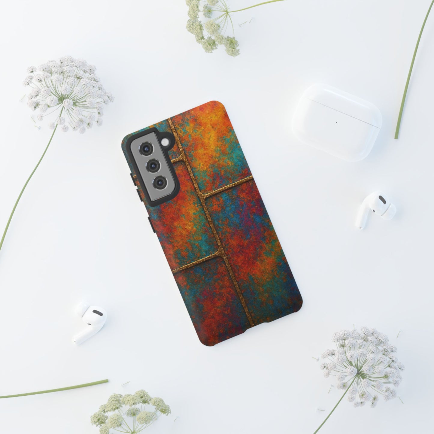 Colorful Textured Phone Case, Vibrant iPhone Cover, Tough Protective Shell, Unique Mobile Accessory, Artisan Phone Protection