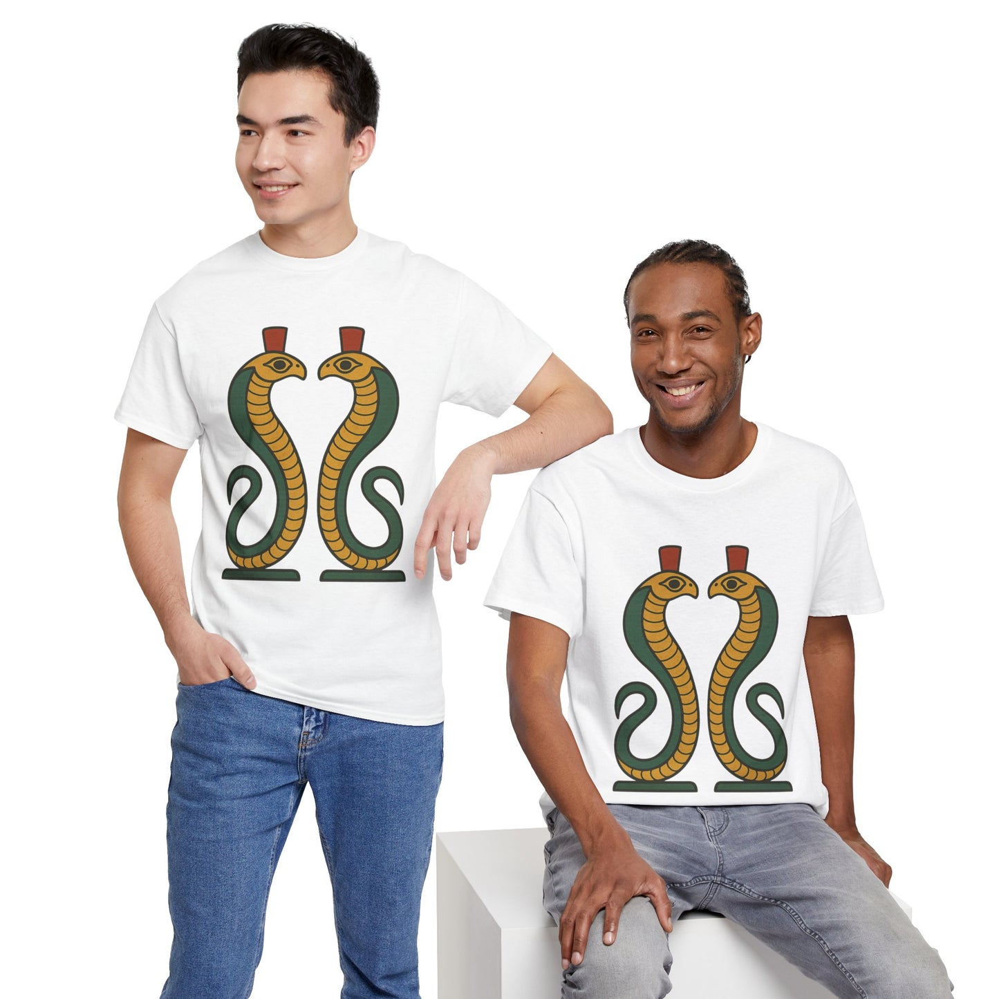 Cobra Graphic Tee - Unisex Heavy Cotton T-Shirt, Vintage Snake T-Shirt, Cool Graphic Tee, Animal Lover Gift, Summer Casual Wear, Egyptian