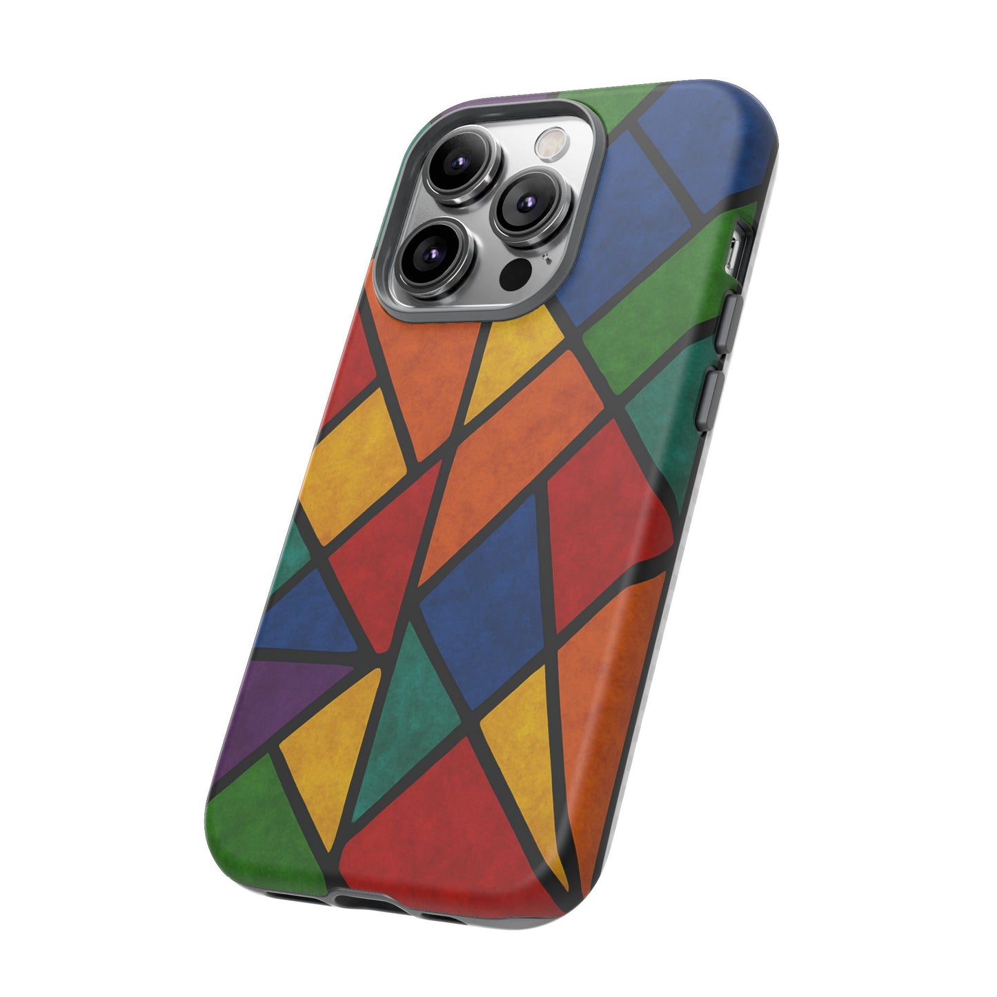 Colorful Phone Case, Stained Glass Pattern, Artistic Phone Cover, Unique Smartphone Protection, Vibrant Gift for All Occasions