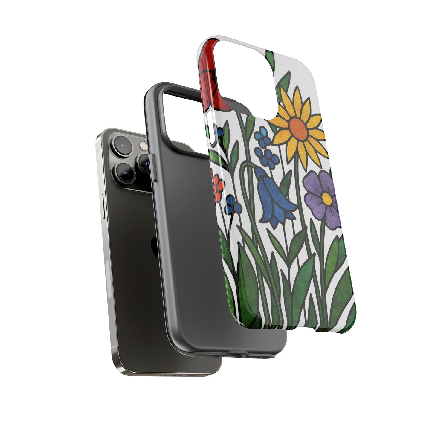 Floral Phone Case, Vibrant Flower Design, Tough Protection, Gift for Nature Lovers, Spring Decor