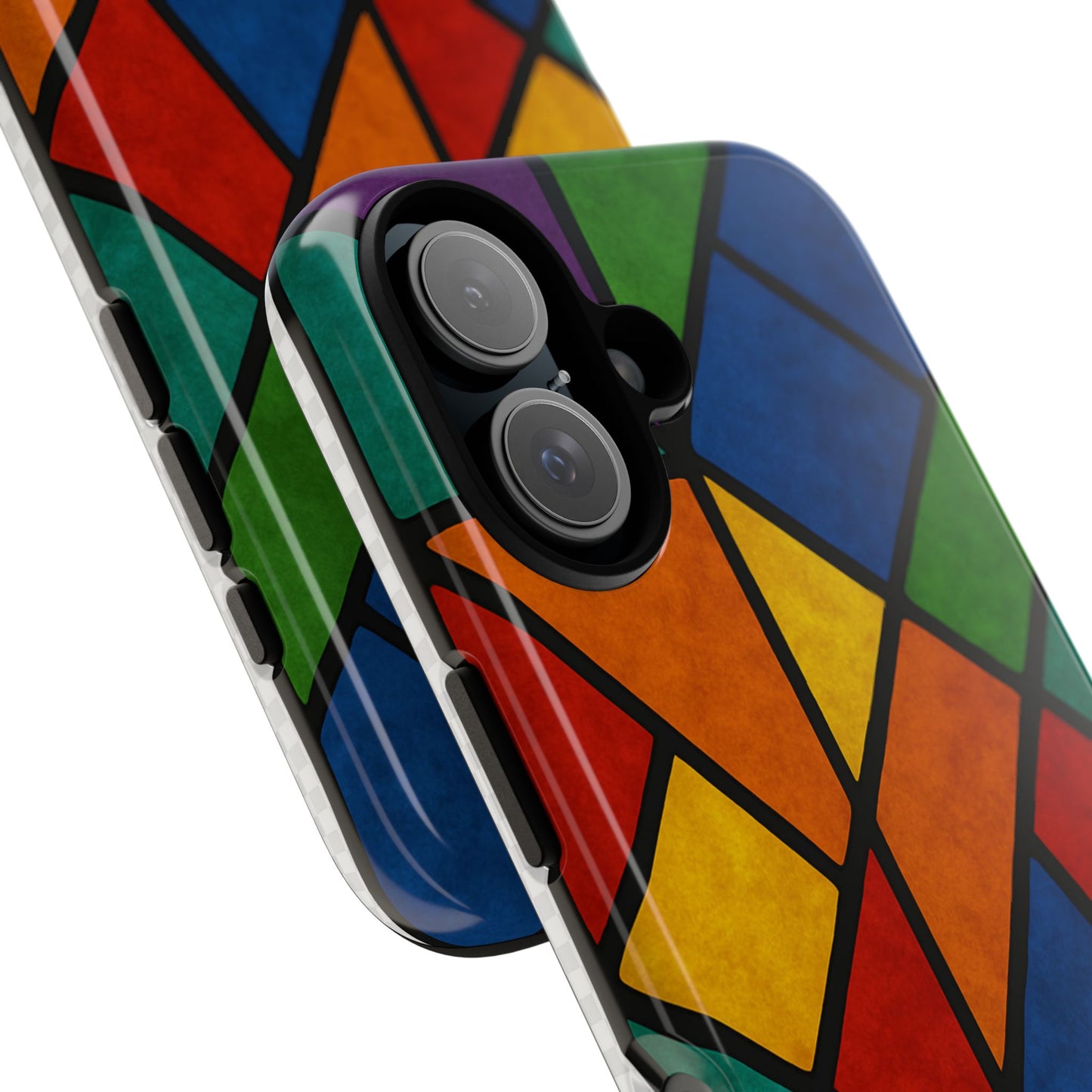 Colorful Phone Case, Stained Glass Pattern, Artistic Phone Cover, Unique Smartphone Protection, Vibrant Gift for All Occasions