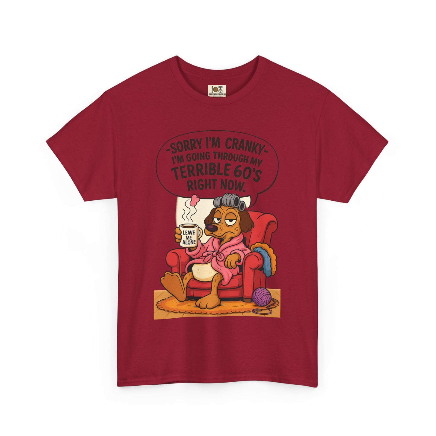 Funny Cranky 60s Unisex Heavy Cotton Tee, Gift for 60th Birthday, 60s Humor Shirt, Quirky Tee, Casual Wear, Everyday Comfort