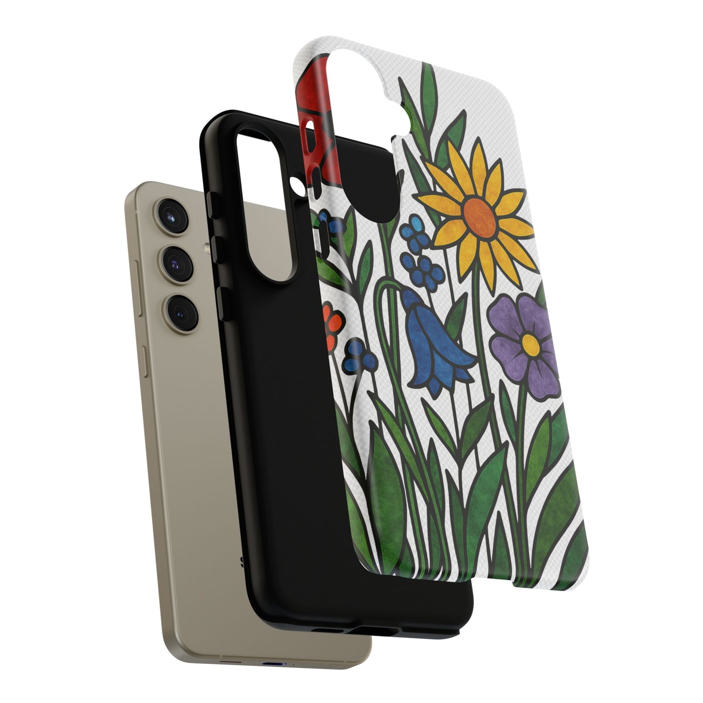 Floral Phone Case, Vibrant Flower Design, Tough Protection, Gift for Nature Lovers, Spring Decor