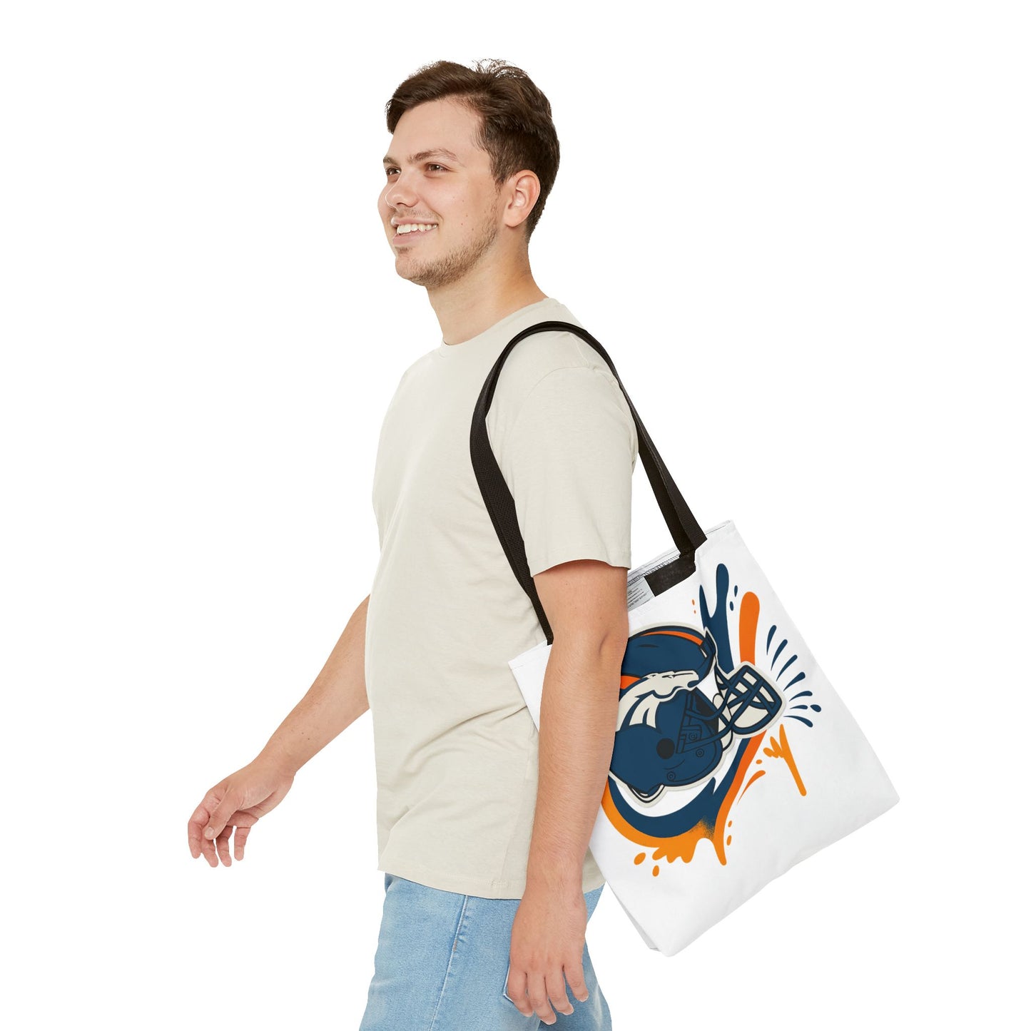 Denver Broncos Sports Tote Bag, Game Day Tote, Football Fan Gift, NFL Accessories, Team Spirit Bag, AOP Design