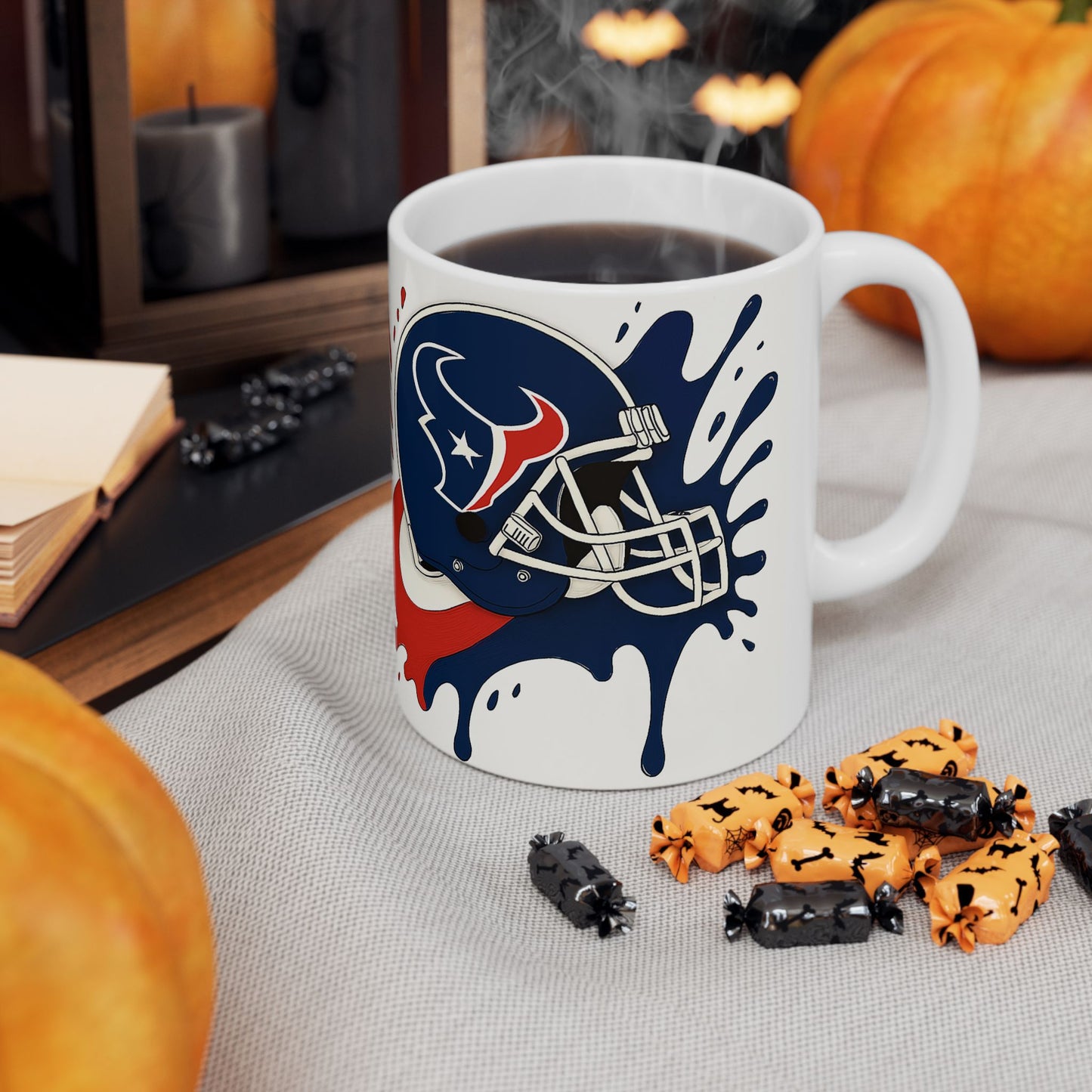 Football Themed Ceramic Mug | Sports Fan Gift, Personalized Coffee Cup, NFL Mug, Team Spirit Drinkware, Game Day Essential