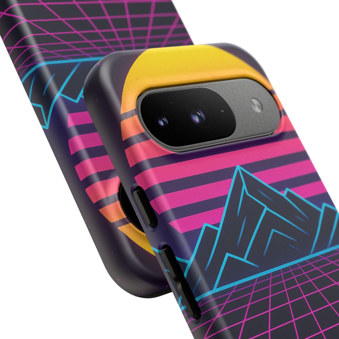 Retro Sunset Phone Case, Vintage Neon Case, 80s Aesthetic Cover, Gift for Tech Lovers, Unique Phone Accessories