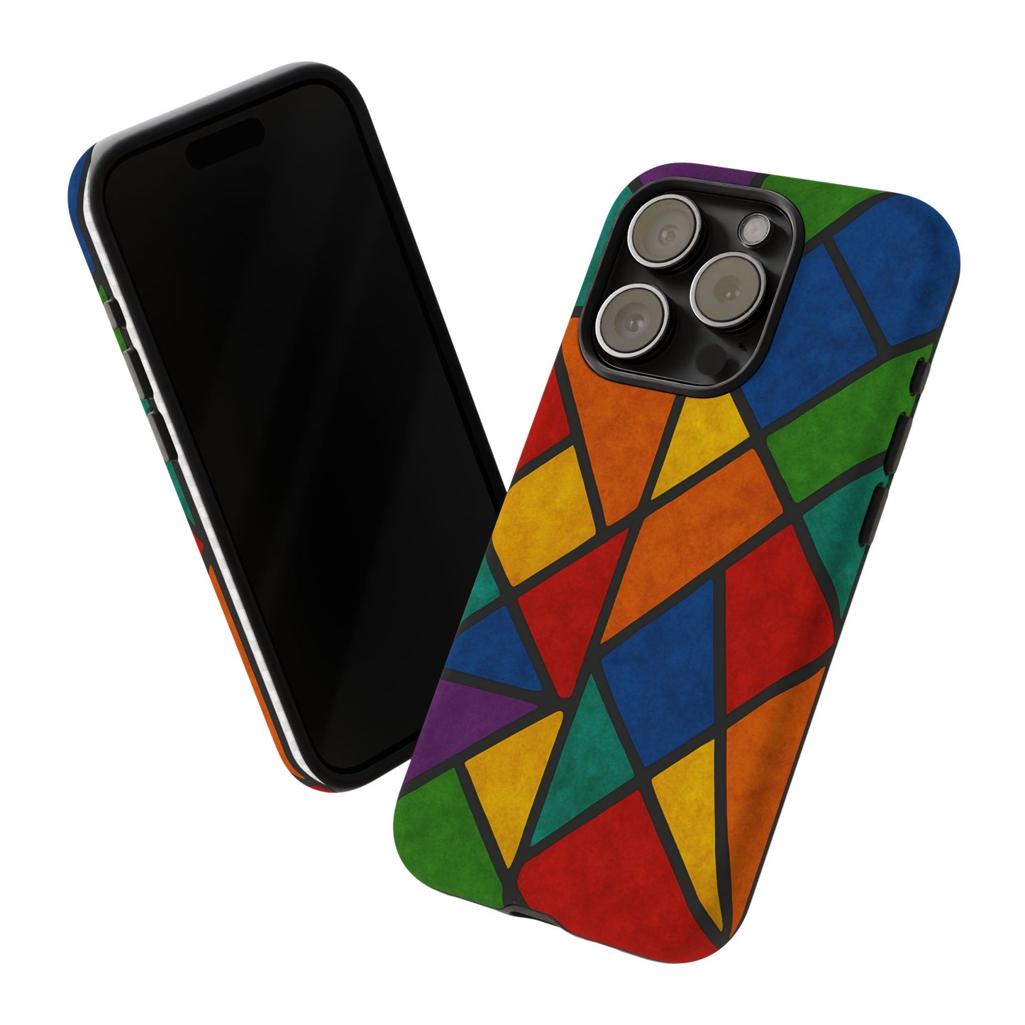 Colorful Phone Case, Stained Glass Pattern, Artistic Phone Cover, Unique Smartphone Protection, Vibrant Gift for All Occasions