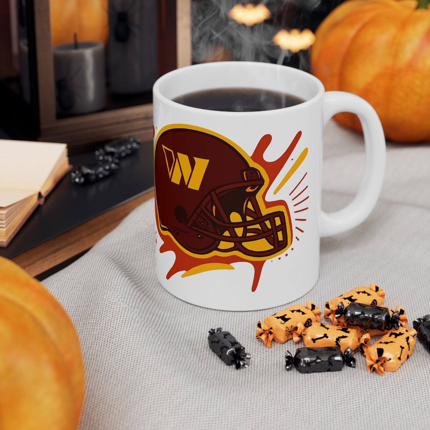 Football-Inspired Ceramic Mug | Perfect for Gametime, Sports Fans, Gifts, Home Decor, Coffee Lover
