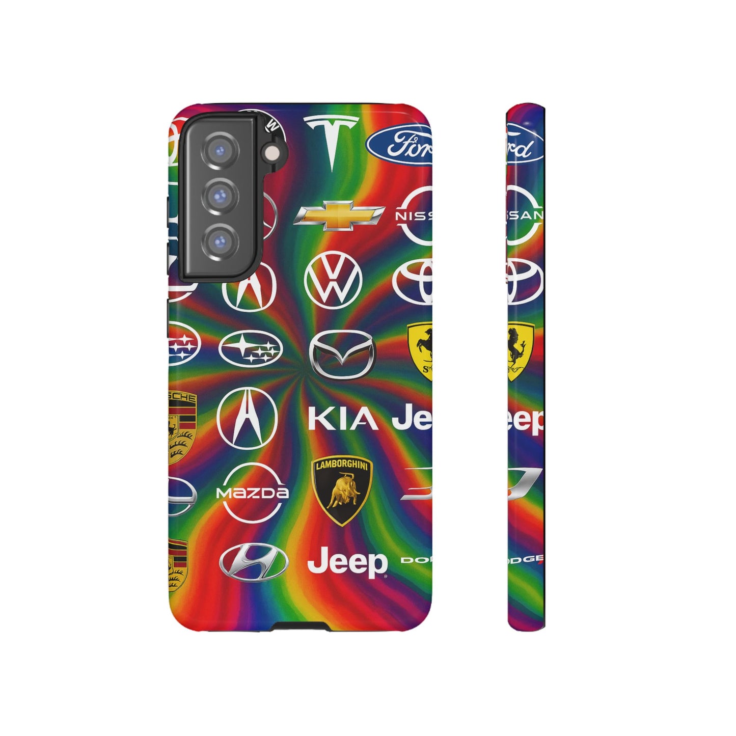 Colorful Car Logos Phone Case - Vibrant Tough Cases for Auto Enthusiasts, Unique Gift for Birthdays, Car Events, and Holidays