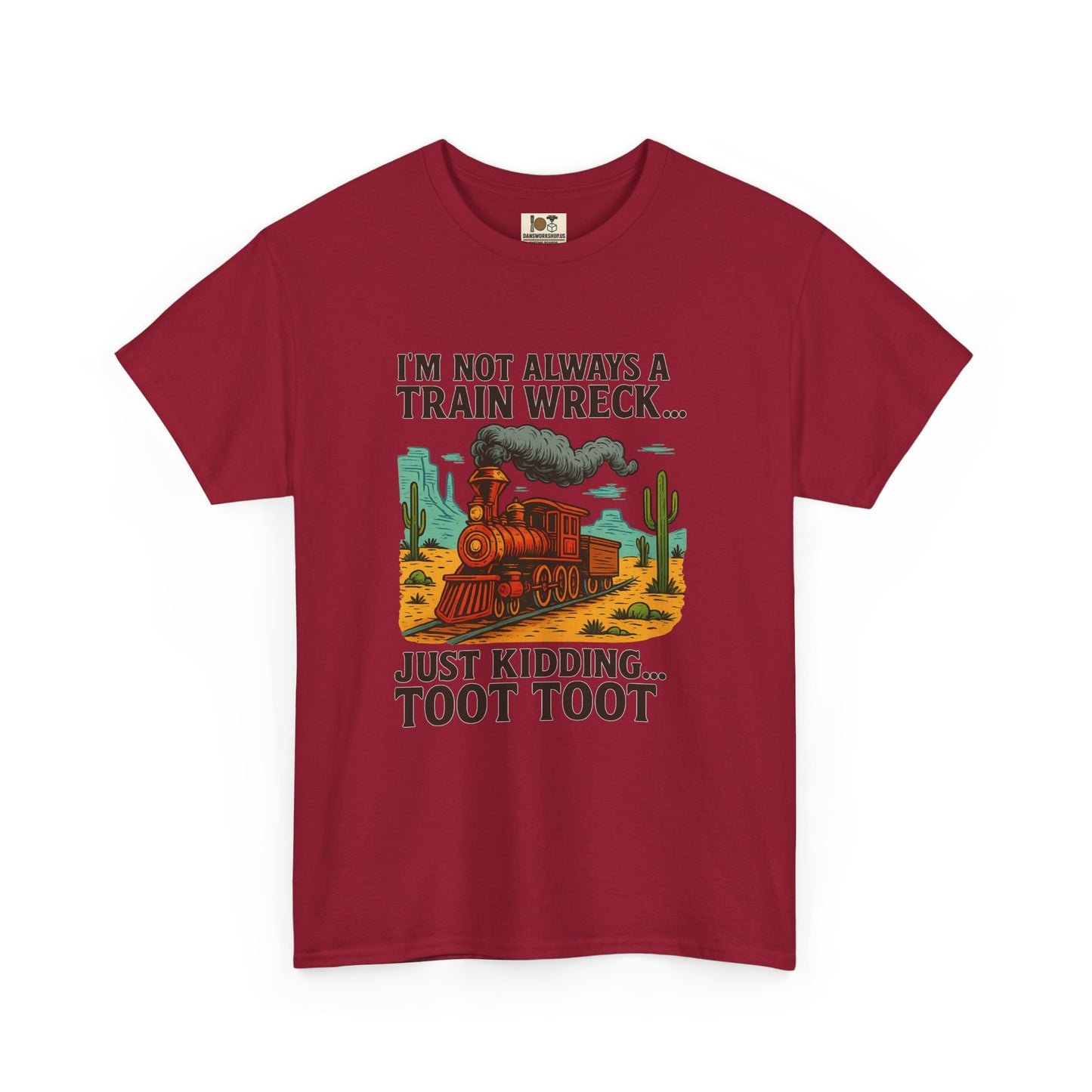Funny Train Wreck Tee, Humorous T-Shirt, Graphic Cotton Shirt, Funny Gift for Him/Her, Casual Wear