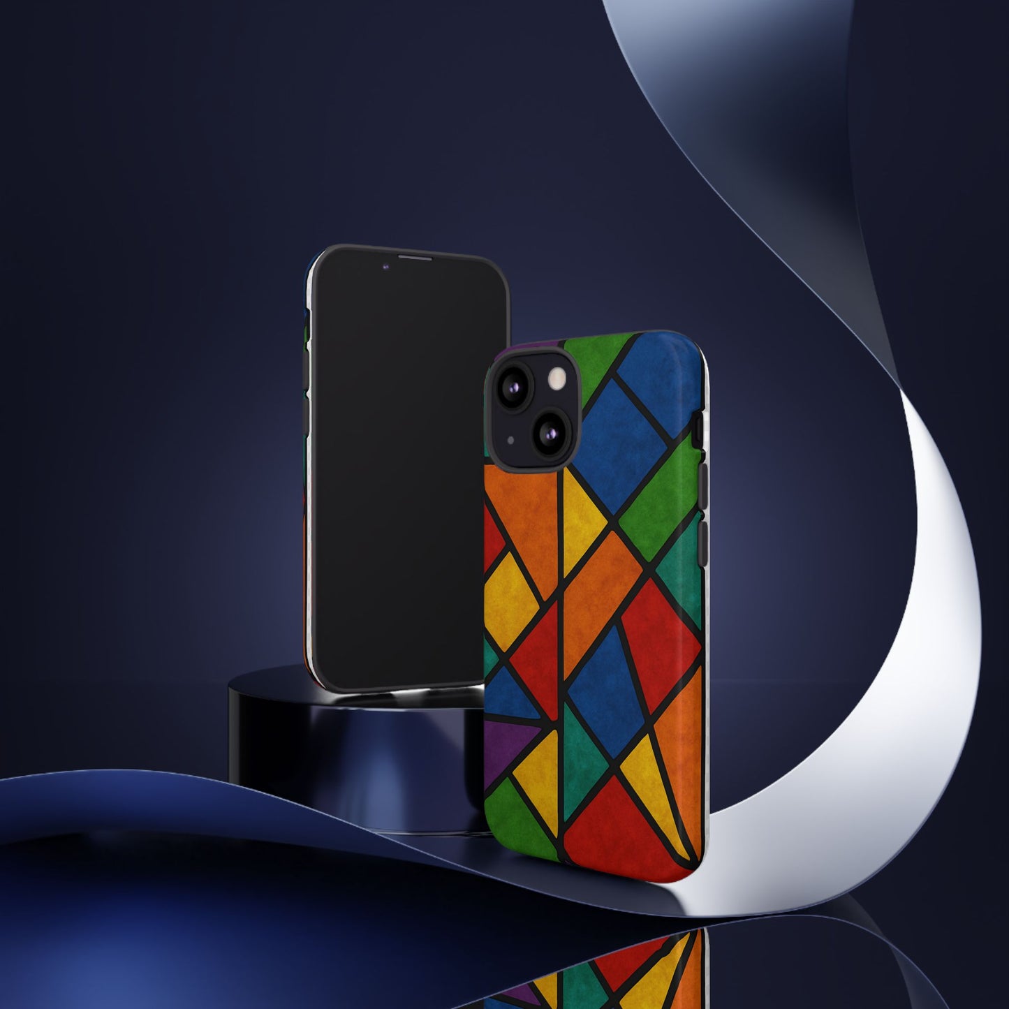 Colorful Phone Case, Stained Glass Pattern, Artistic Phone Cover, Unique Smartphone Protection, Vibrant Gift for All Occasions
