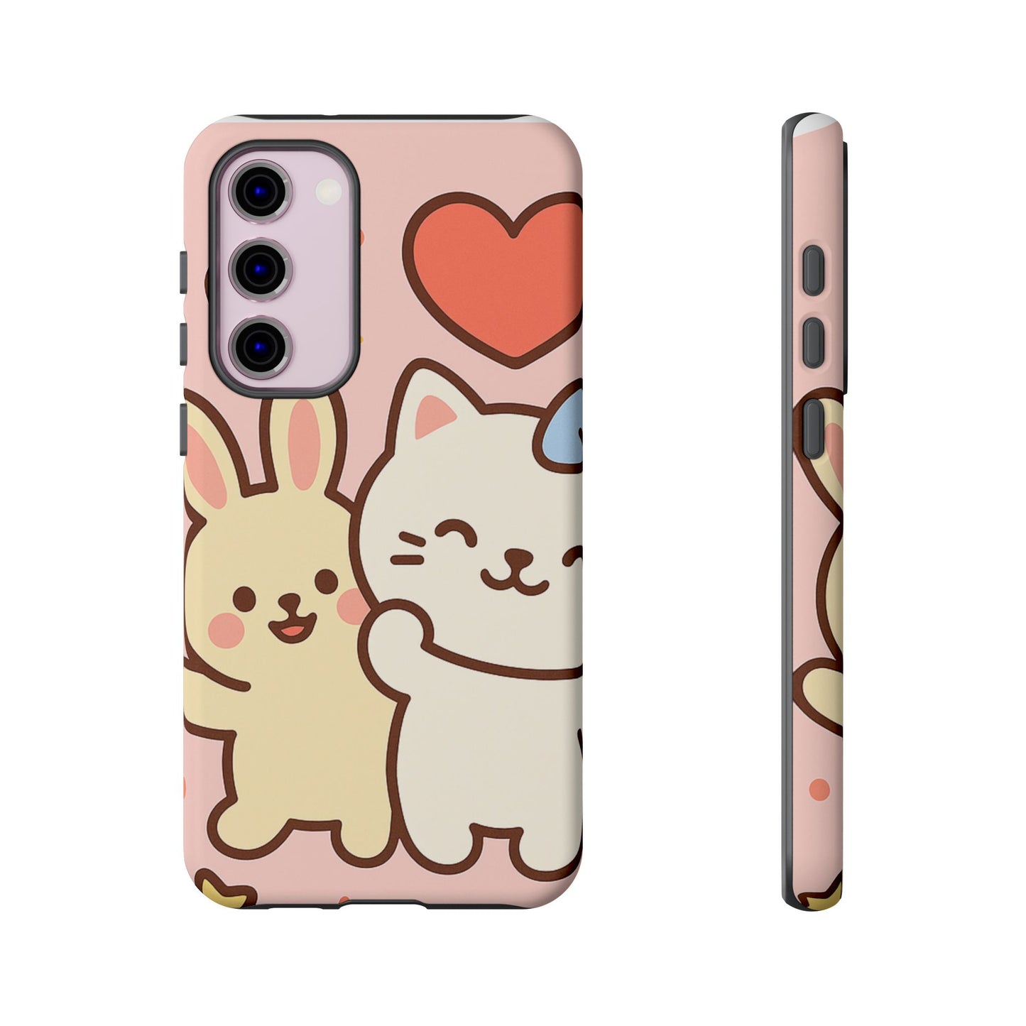 Cute Animal Phone Case -Tough Cases with Bunny and Cat Design, Kawaii Gift for Kids, Birthday, Everyday Use, Phone Accessories, teenage girl