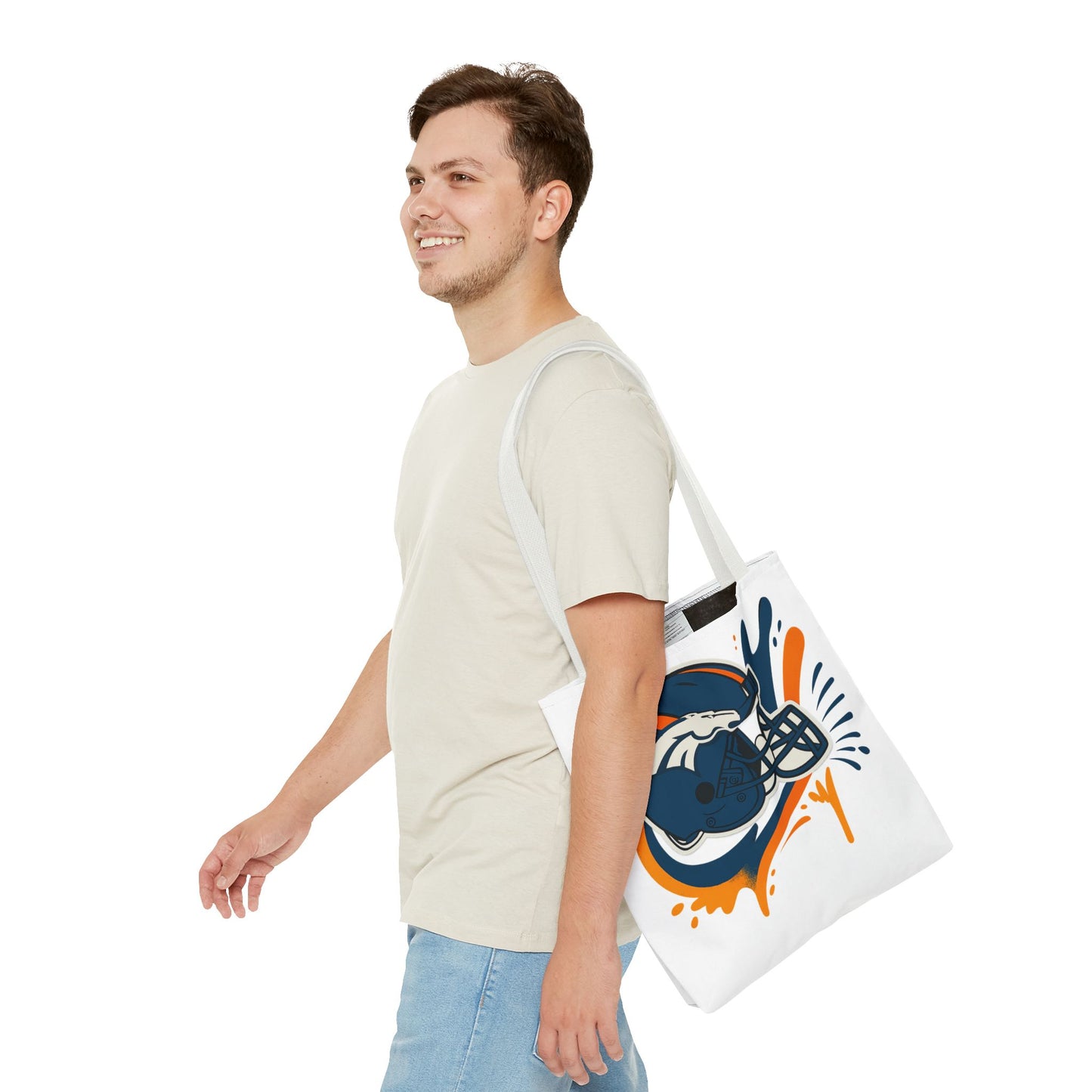 Denver Broncos Sports Tote Bag, Game Day Tote, Football Fan Gift, NFL Accessories, Team Spirit Bag, AOP Design