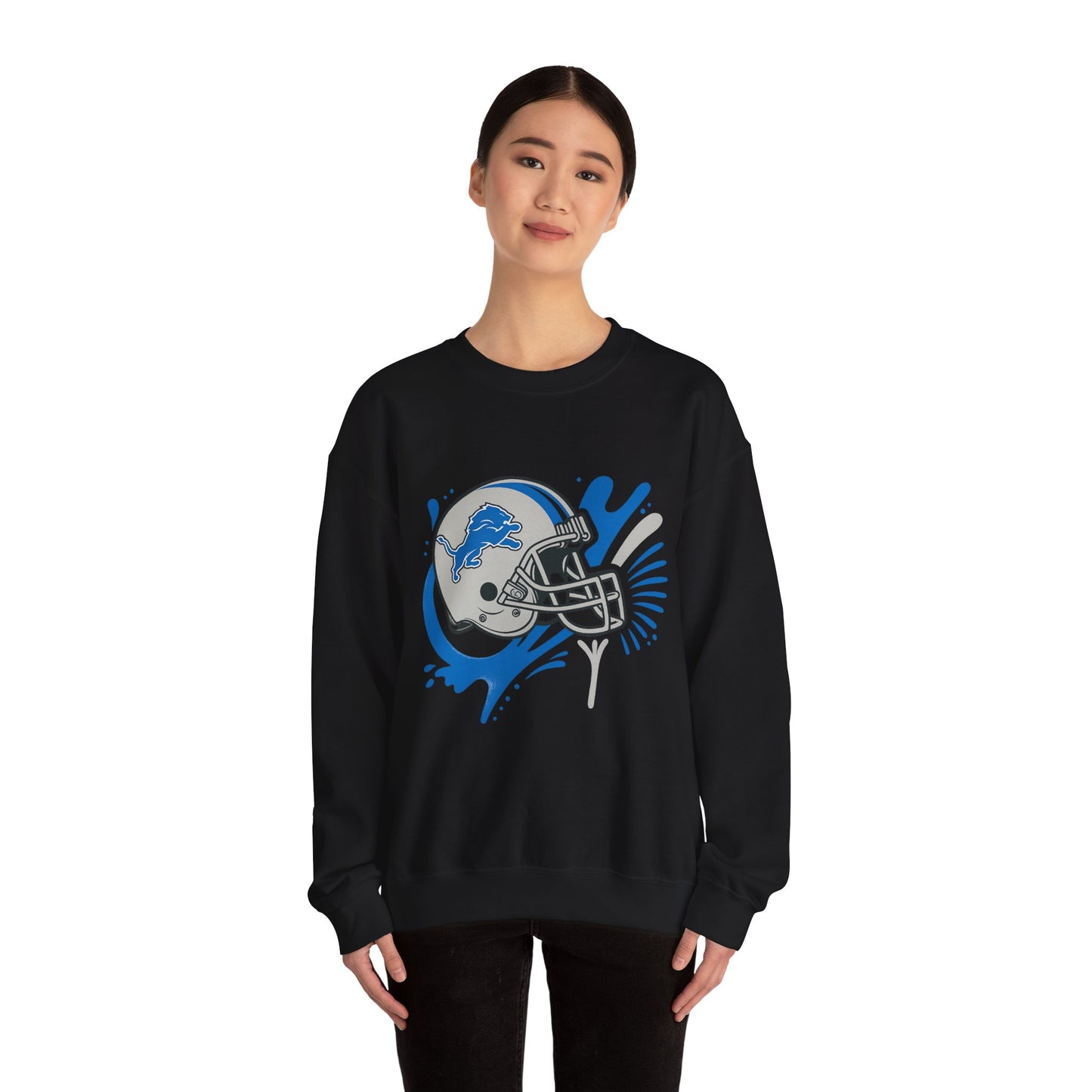 Detroit Lions Sweatshirt, Unisex Heavy Blend Crewneck, Game Day Apparel, Sports Fan Gift, NFL Team Merchandise, Casual Comfort