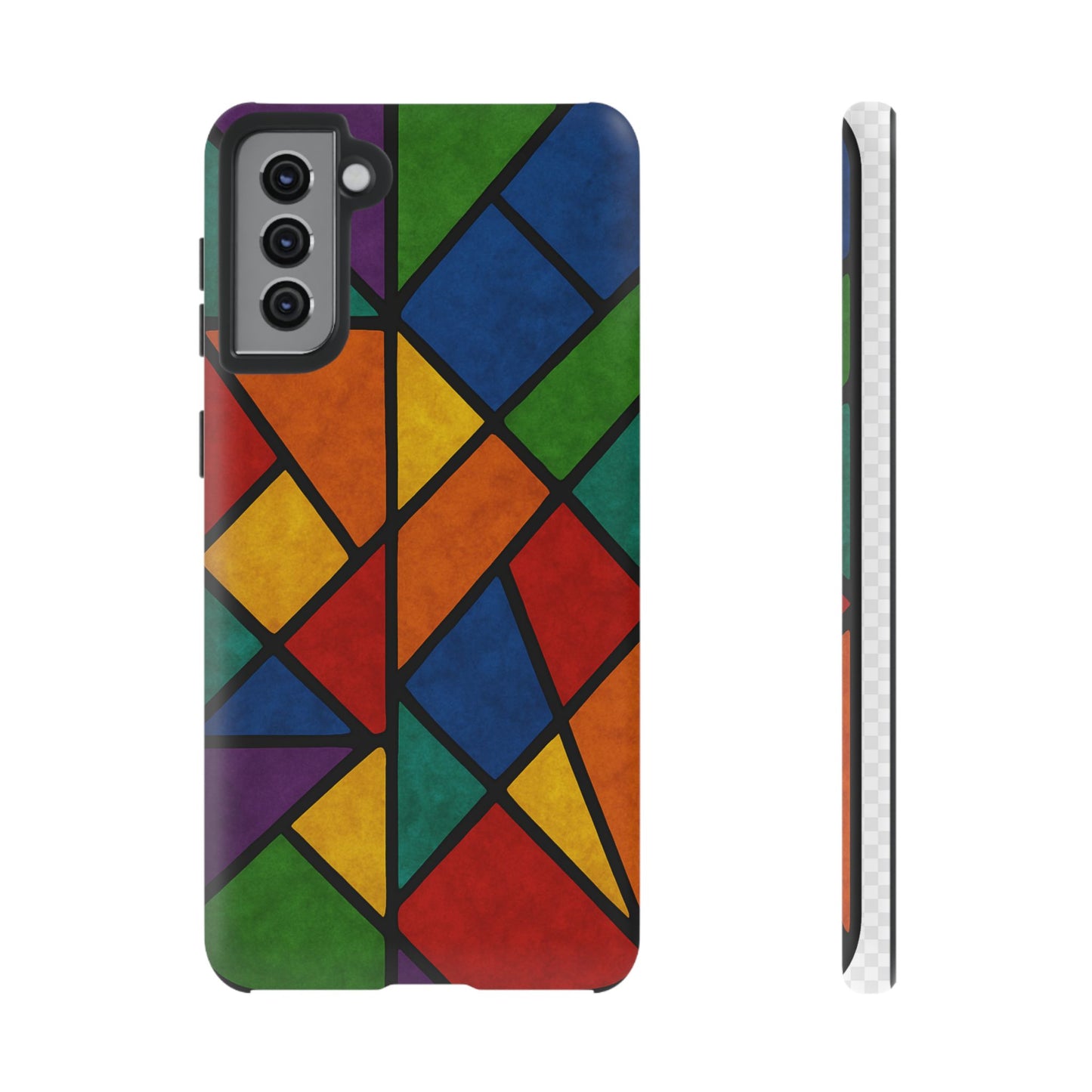 Colorful Phone Case, Stained Glass Pattern, Artistic Phone Cover, Unique Smartphone Protection, Vibrant Gift for All Occasions