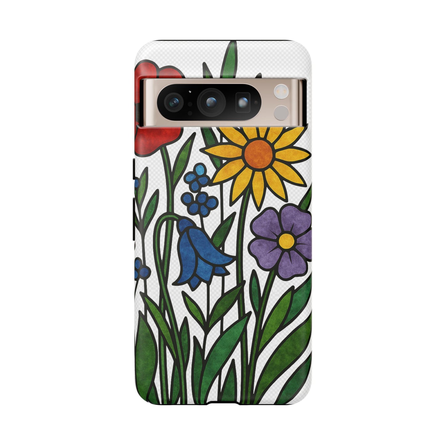 Floral Phone Case, Vibrant Flower Design, Tough Protection, Gift for Nature Lovers, Spring Decor