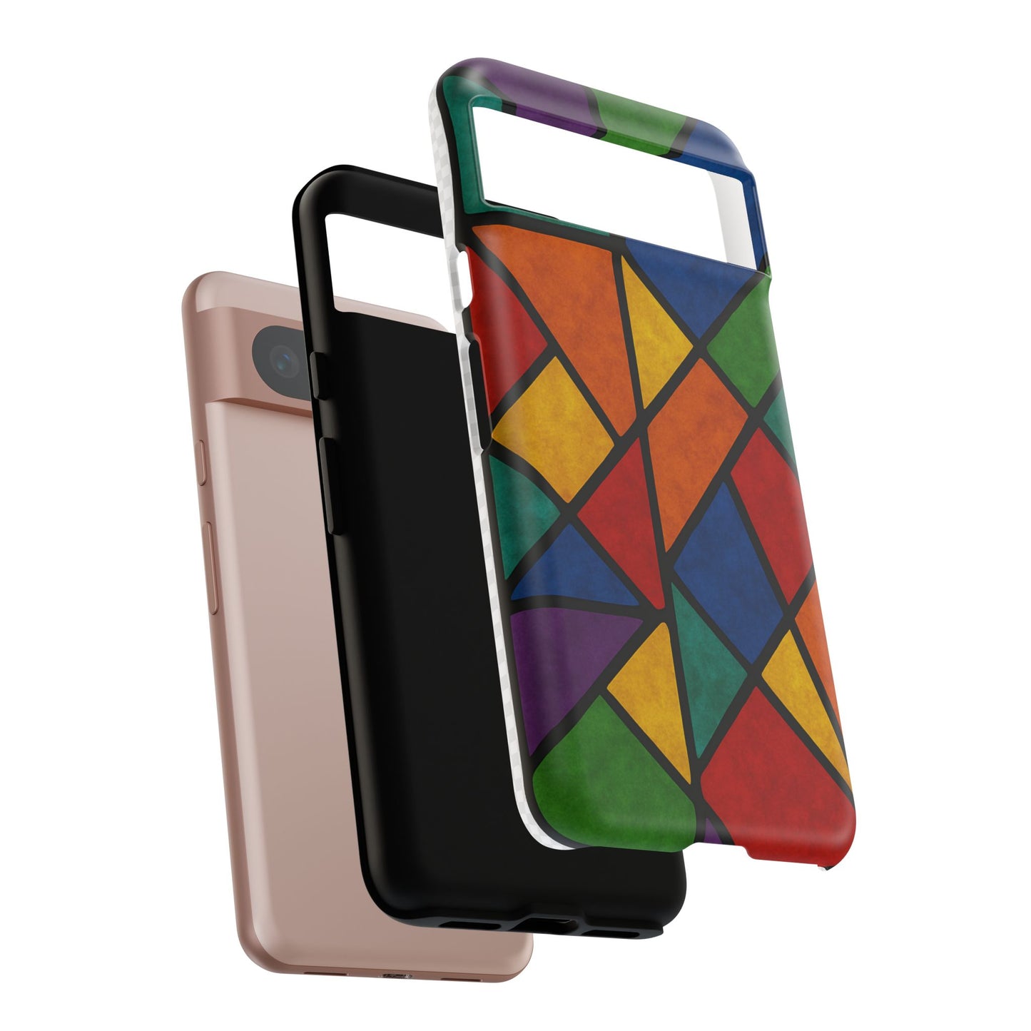 Colorful Phone Case, Stained Glass Pattern, Artistic Phone Cover, Unique Smartphone Protection, Vibrant Gift for All Occasions