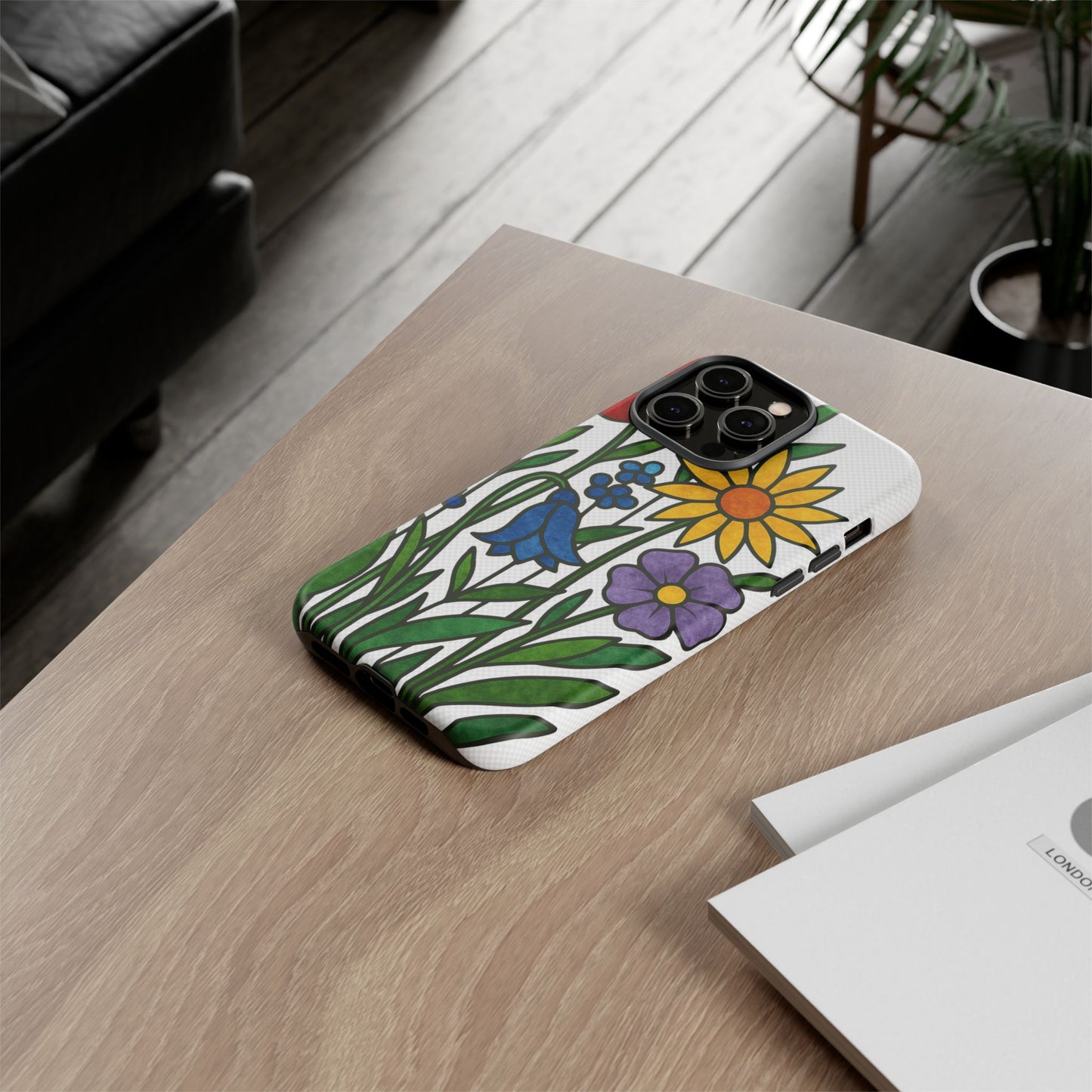 Floral Phone Case, Vibrant Flower Design, Tough Protection, Gift for Nature Lovers, Spring Decor