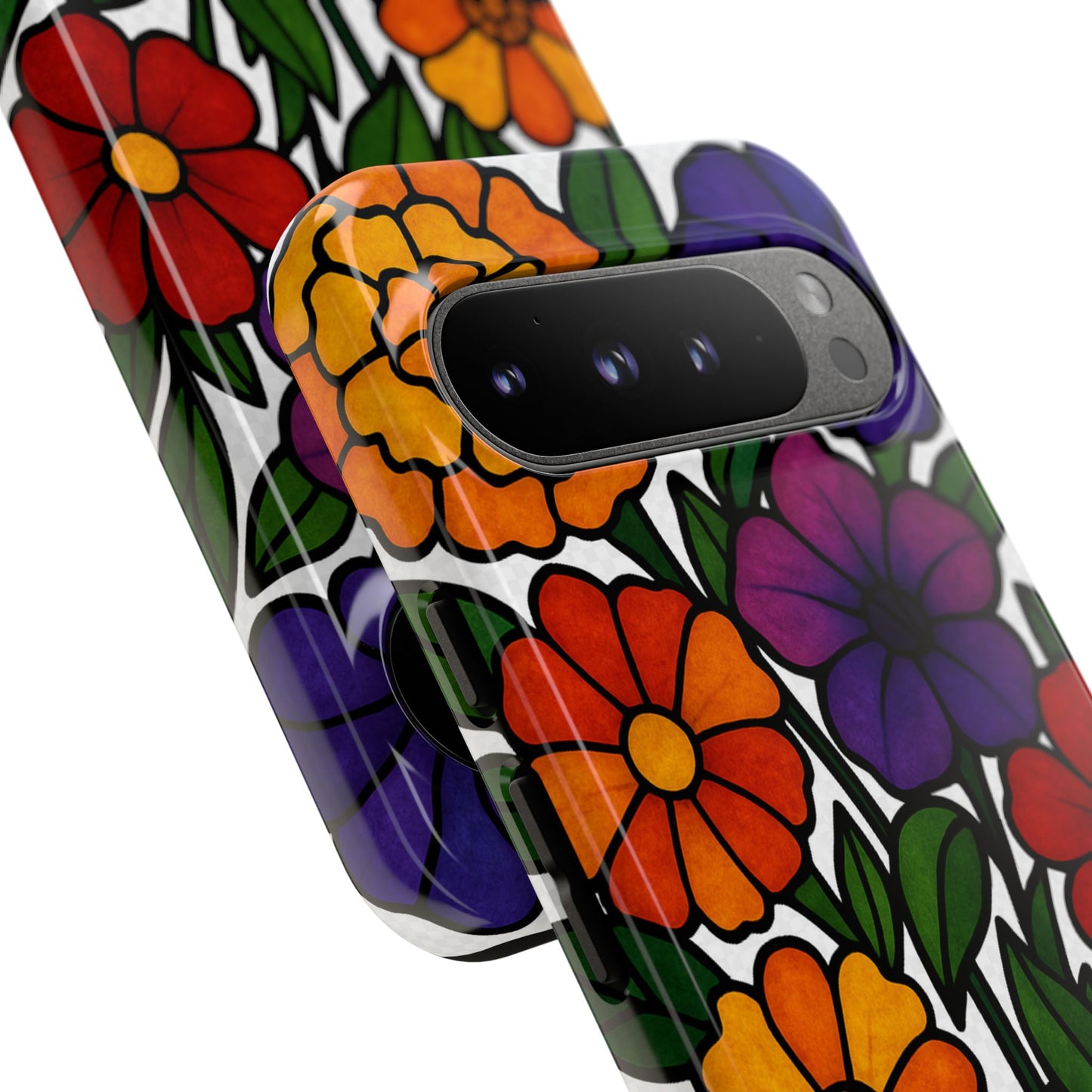 Floral Phone Case, Tough Cases with Colorful Flower Design, Gift for Flower Lovers, Summer Accessories, Trendy Phone Cover