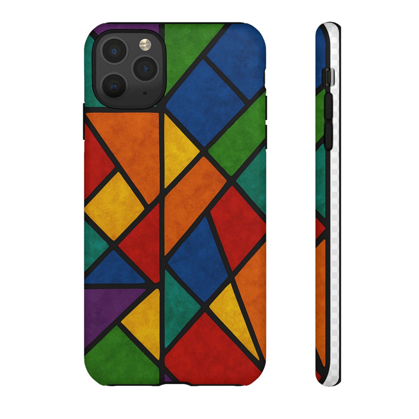 Colorful Phone Case, Stained Glass Pattern, Artistic Phone Cover, Unique Smartphone Protection, Vibrant Gift for All Occasions
