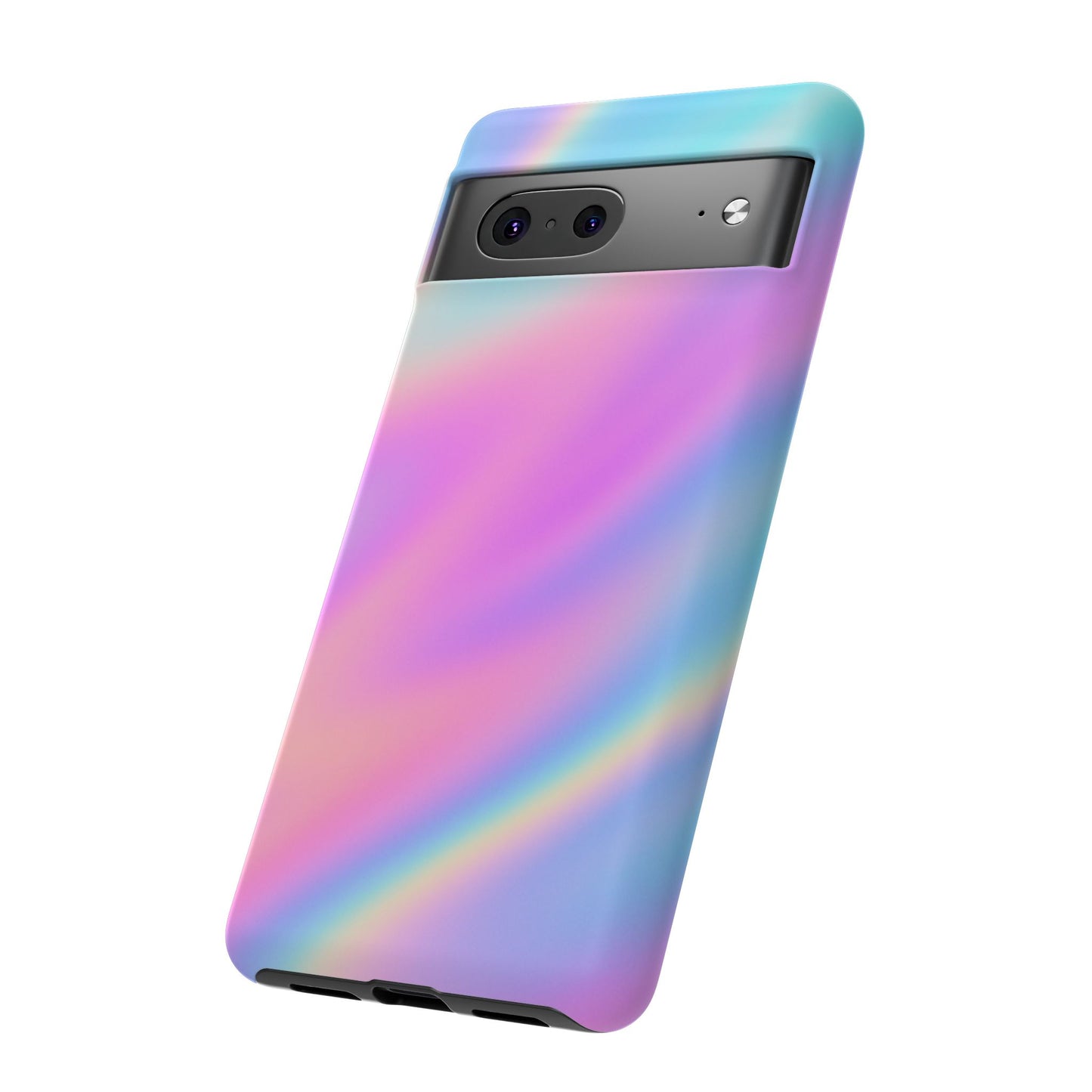 Colorful Holographic Phone Case, Tough Cases for iPhone, Trendy Phone Cover, Unique Gift for Her, Pastel Phone Accessory