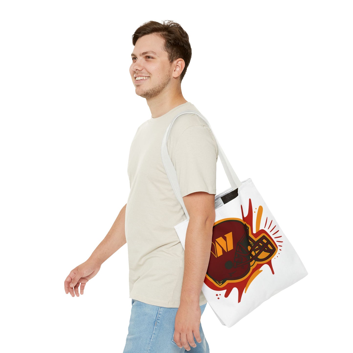 Sporty Tote Bag with Custom Football Helmet Design, Perfect for Game Day, Sports Enthusiasts, Gift for Fans, Everyday Use, Promotion