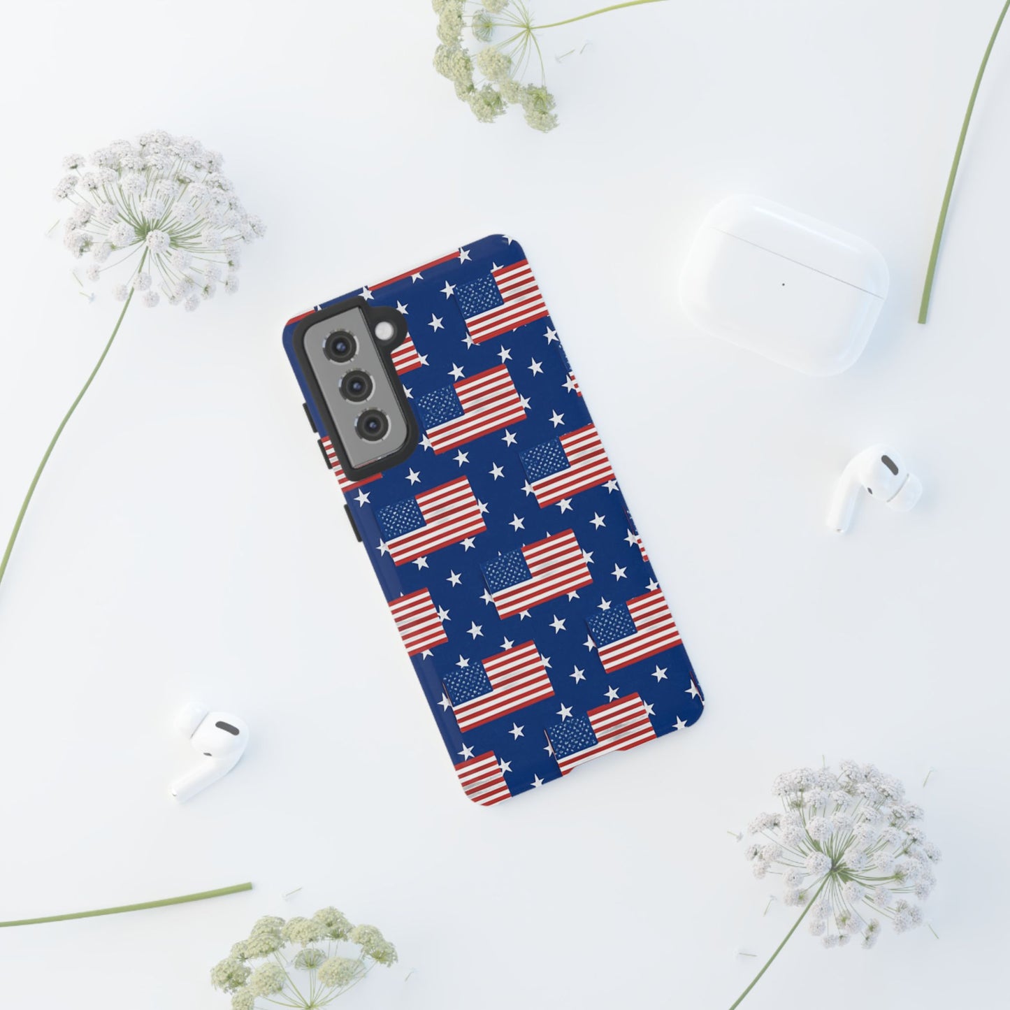 Patriotic Phone Case, Independence Day Accessories, American Flag Design, Star-Spangled Cover, Summer BBQ Gift