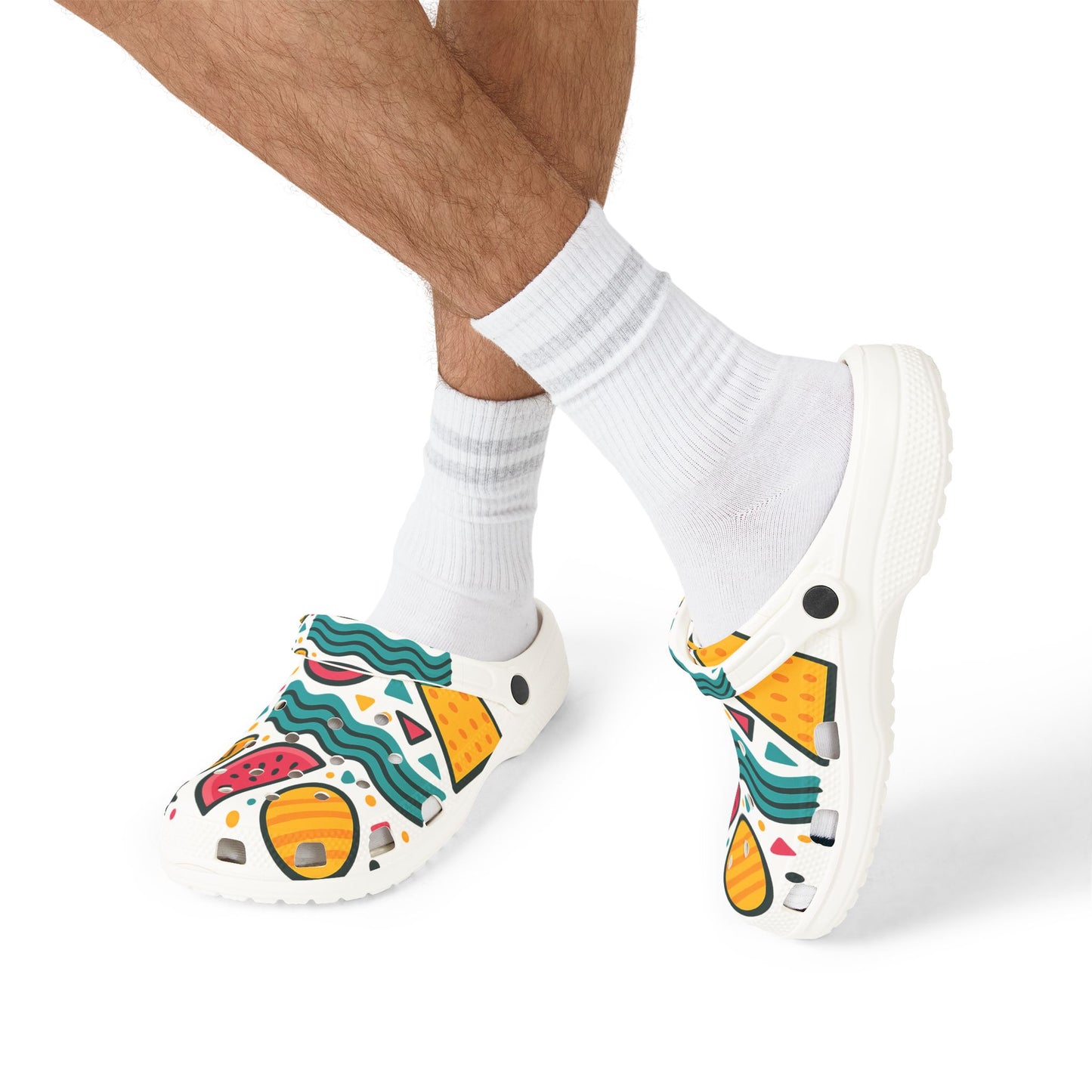 Tropical Pattern EVA Foam Shoes, Fun Water Shoes, Summer Footwear, Beach Ready Clogs, Colorful Slip-ons, Vibrant Casual Shoes