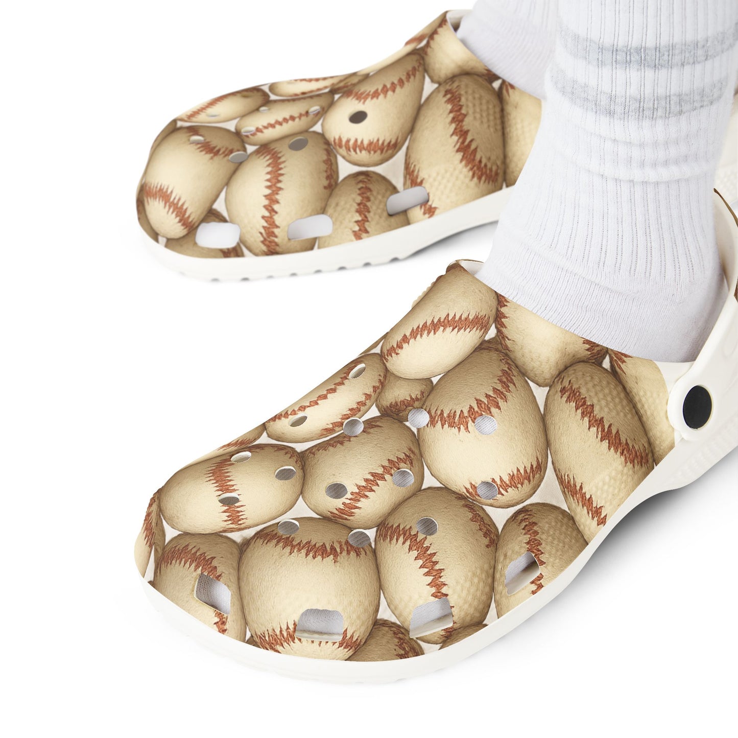 Baseball Print EVA Foam Shoes, Comfortable Clogs, Sports Fan Footwear, Perfect Gift for Athletes, Unique Casual Shoes