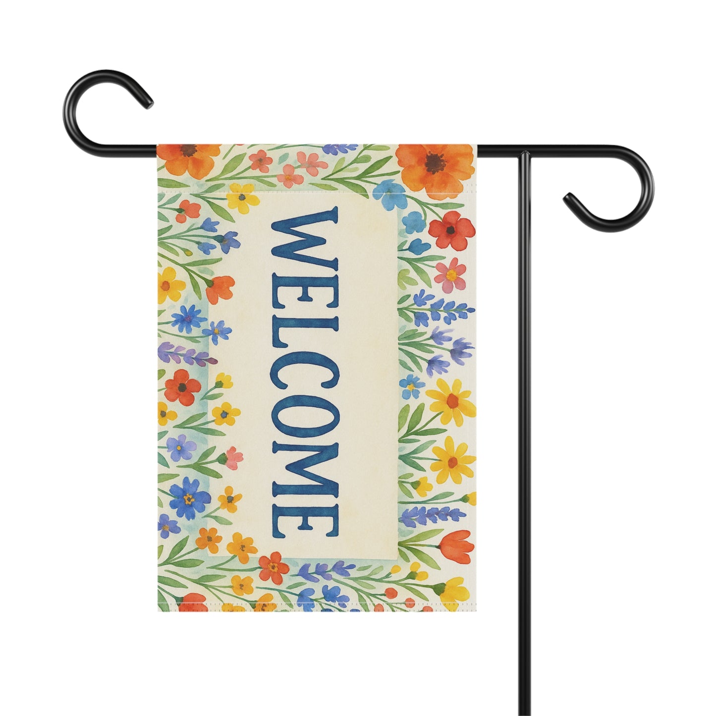 Cheerful Floral Welcome Banner, Garden Decor, Home Entrance Sign, Spring Decor, Outdoor Living, Housewarming Gift