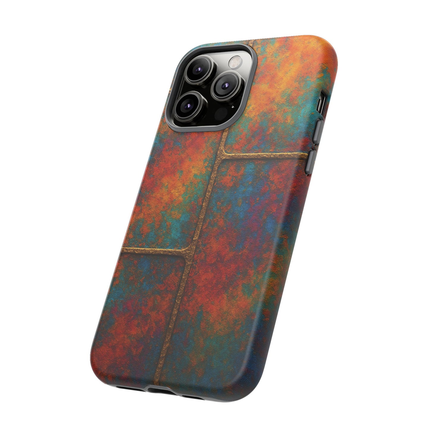 Colorful Textured Phone Case, Vibrant iPhone Cover, Tough Protective Shell, Unique Mobile Accessory, Artisan Phone Protection