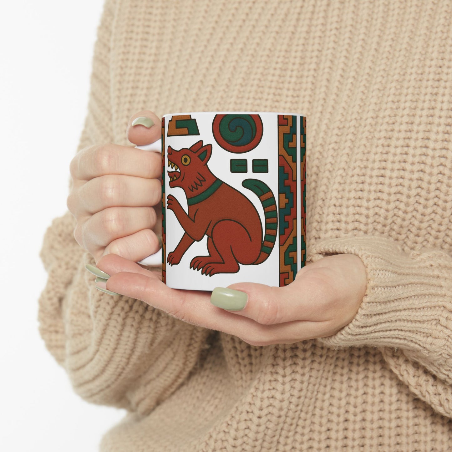 Aztec-Themed Ceramic Mug - Unique Art for Home, Gift for Coffee Lovers, Cultural Gift, Kitchen Decor, Tea Mug, aztec